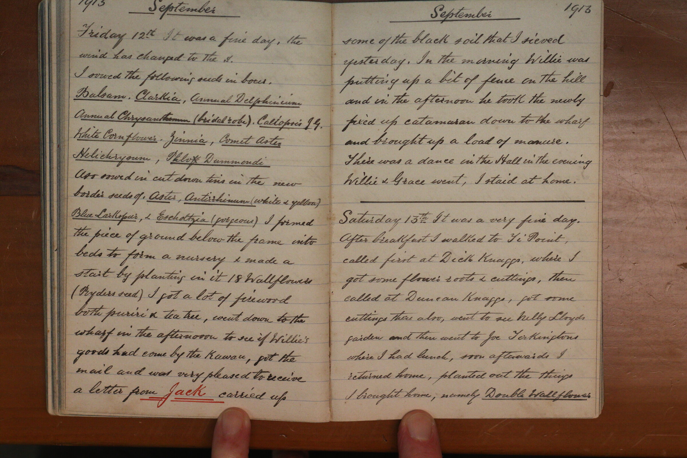 Original CS Clarke diary page