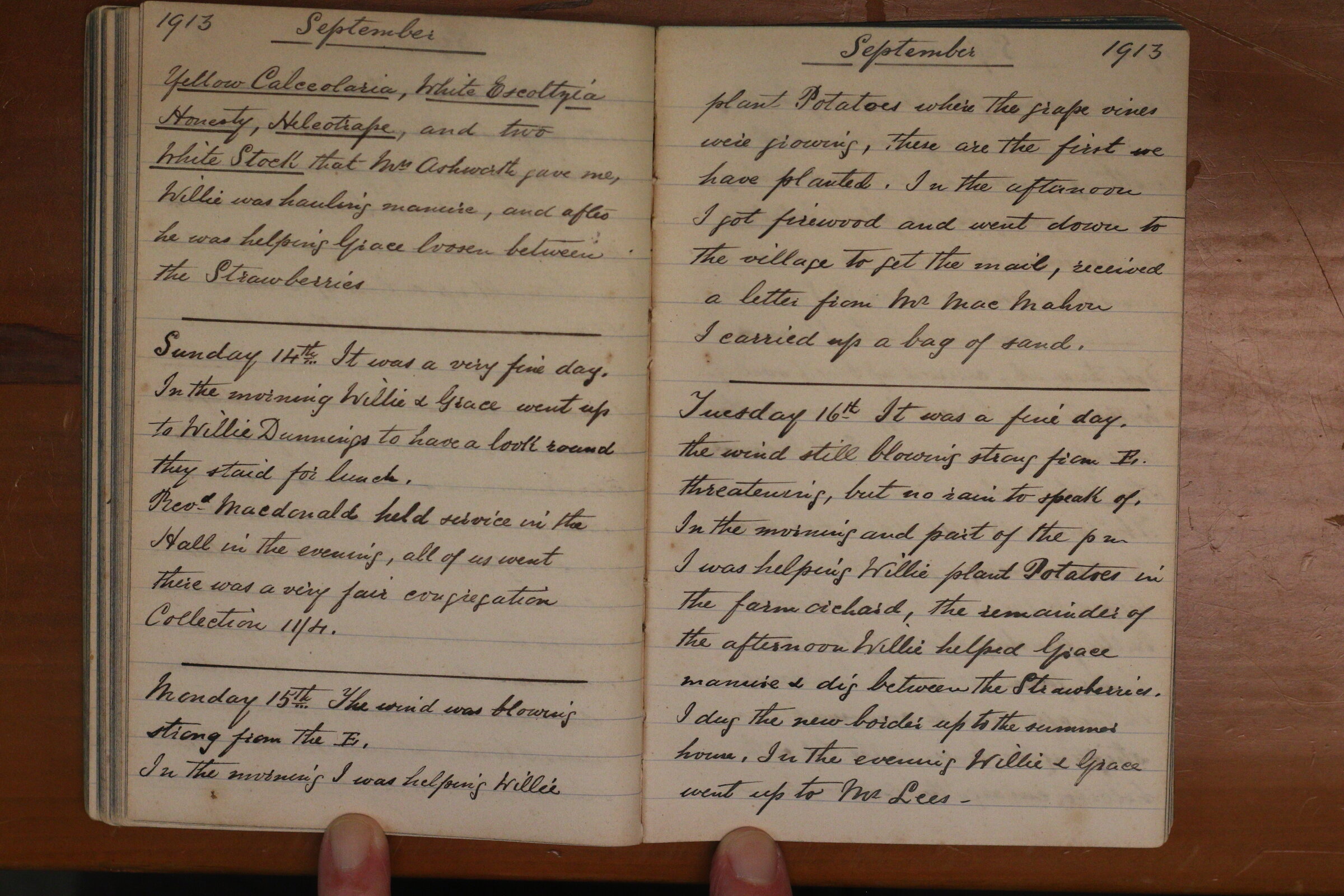 Original CS Clarke diary page