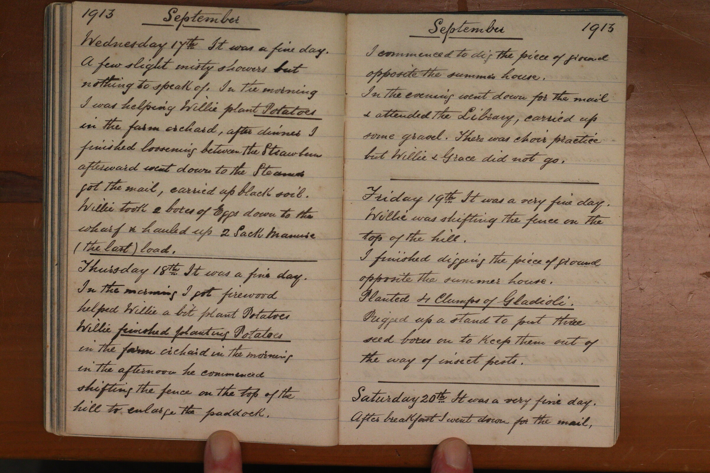 Original CS Clarke diary page