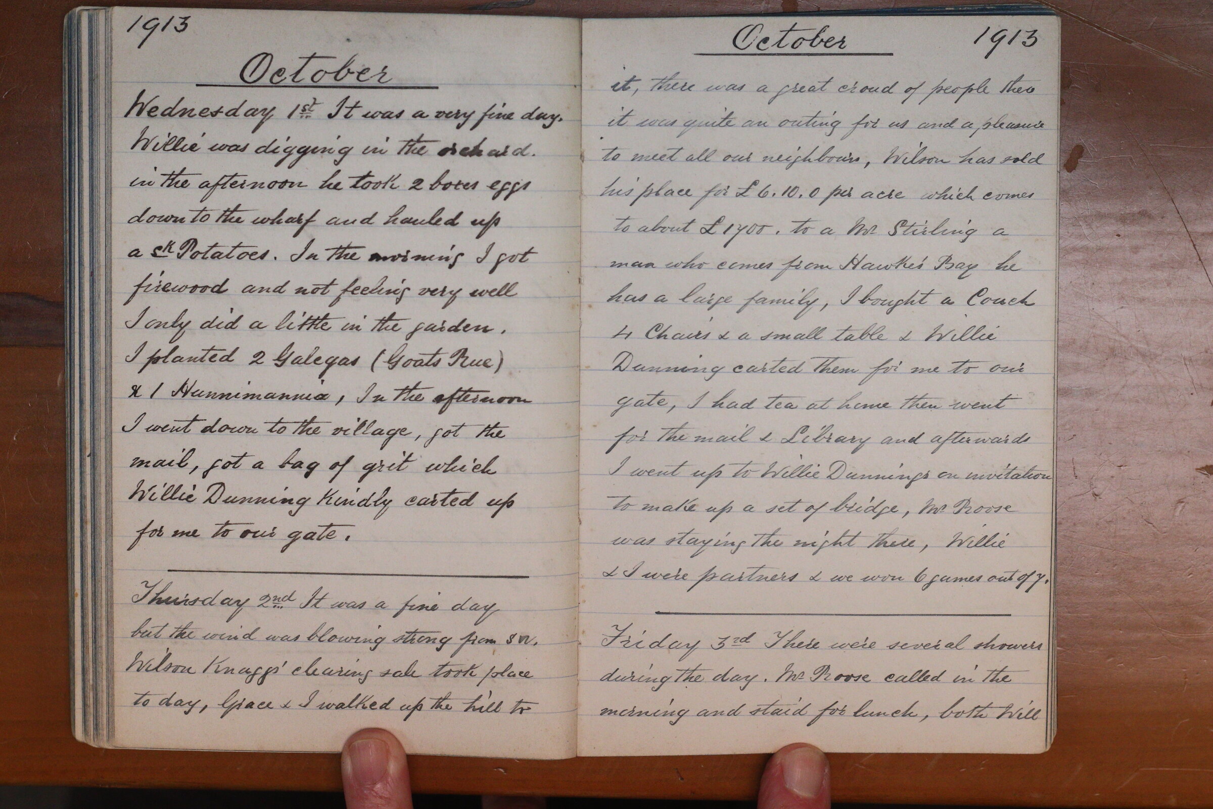 Original CS Clarke diary page