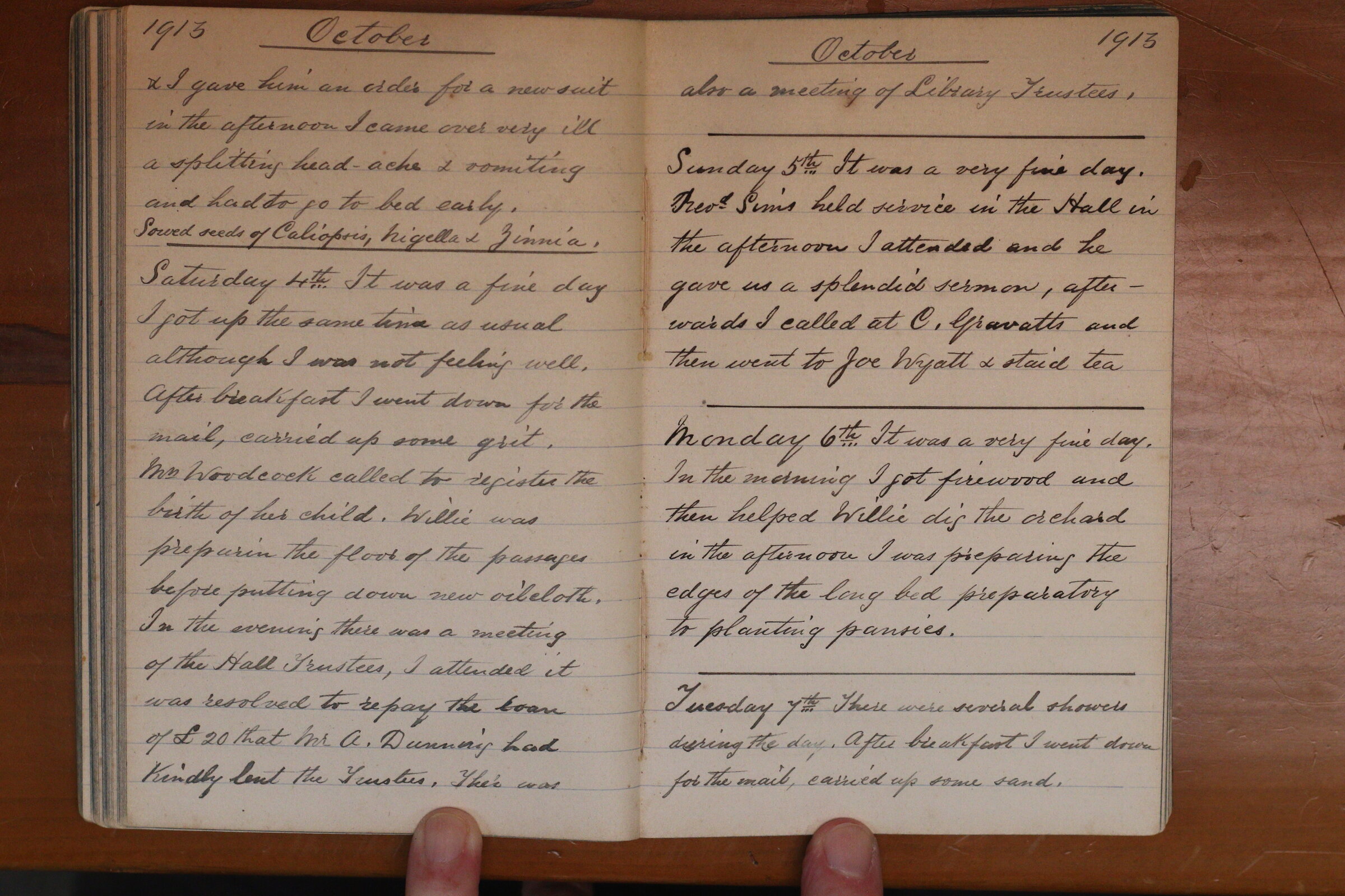 Original CS Clarke diary page