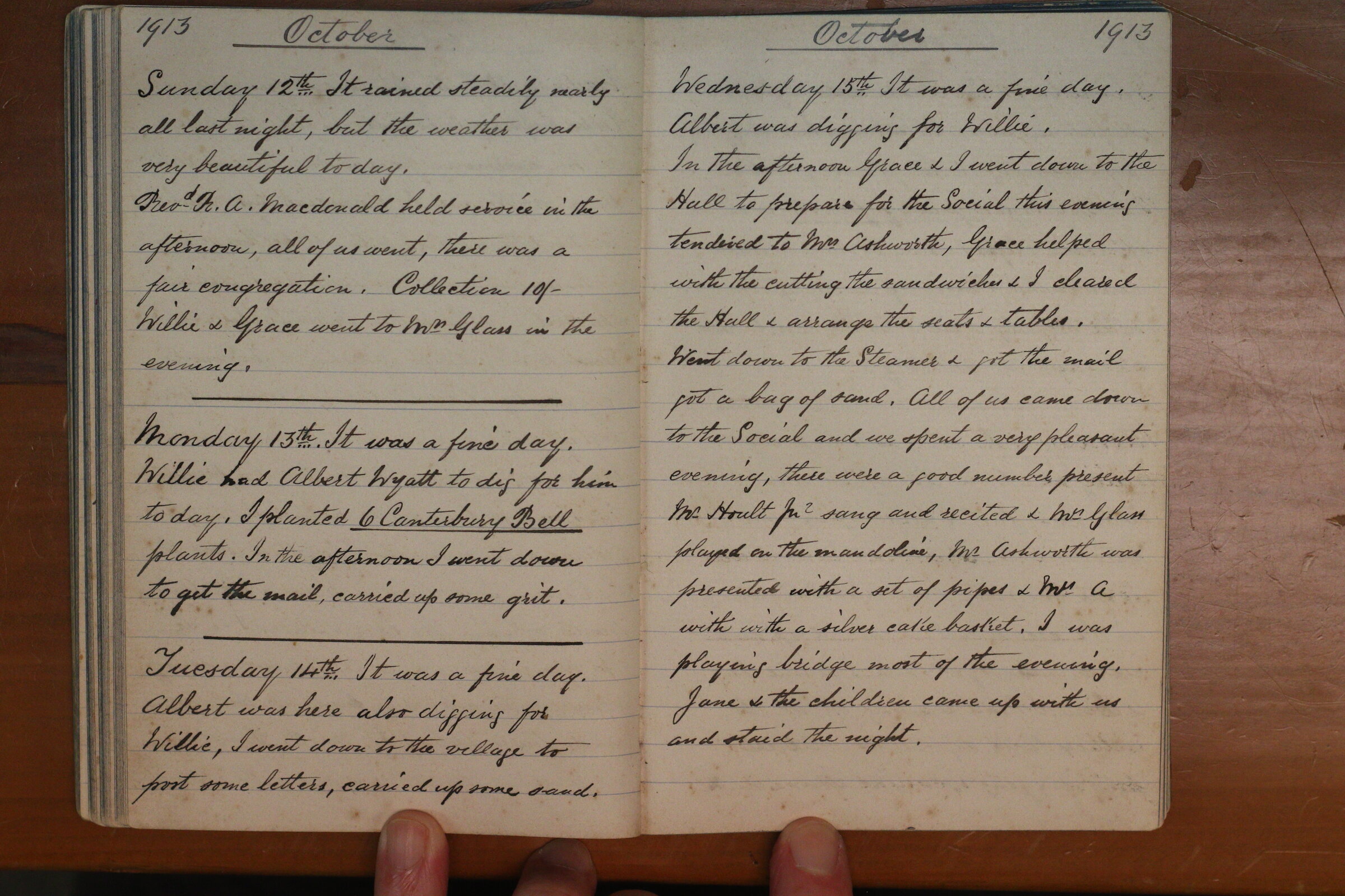 Original CS Clarke diary page
