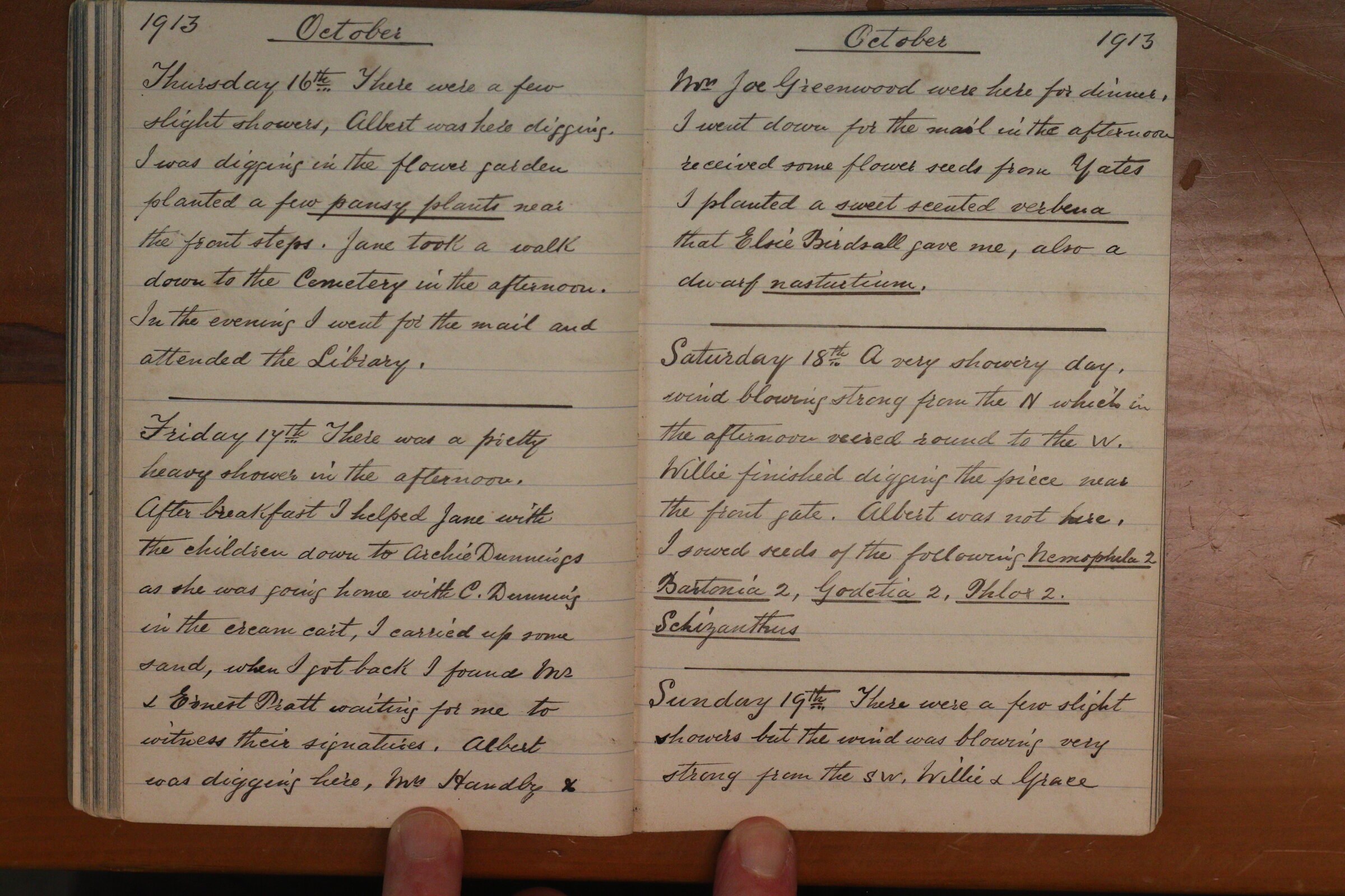 Original CS Clarke diary page