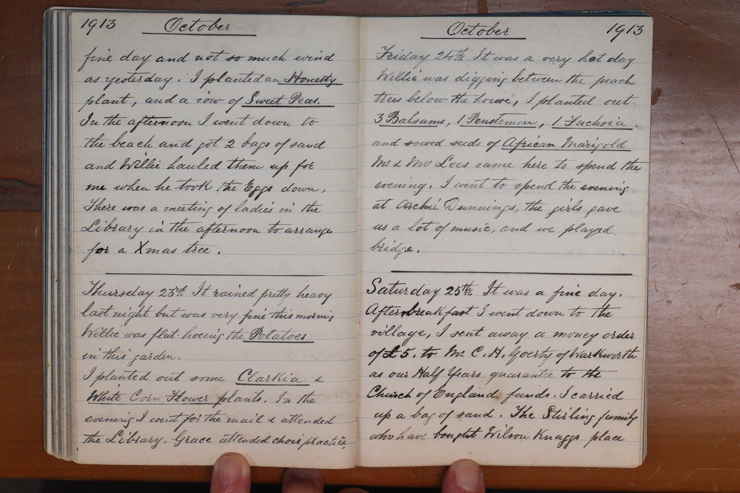 Original CS Clarke diary page