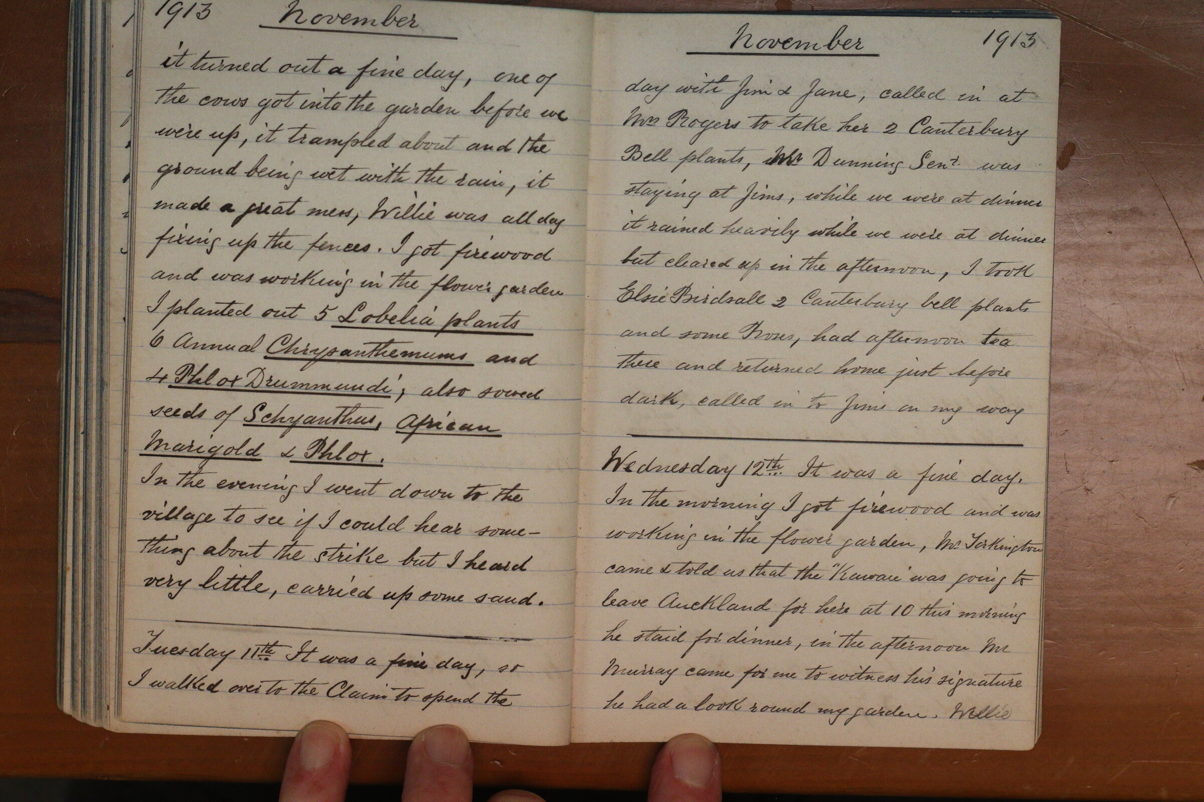 Original CS Clarke diary page