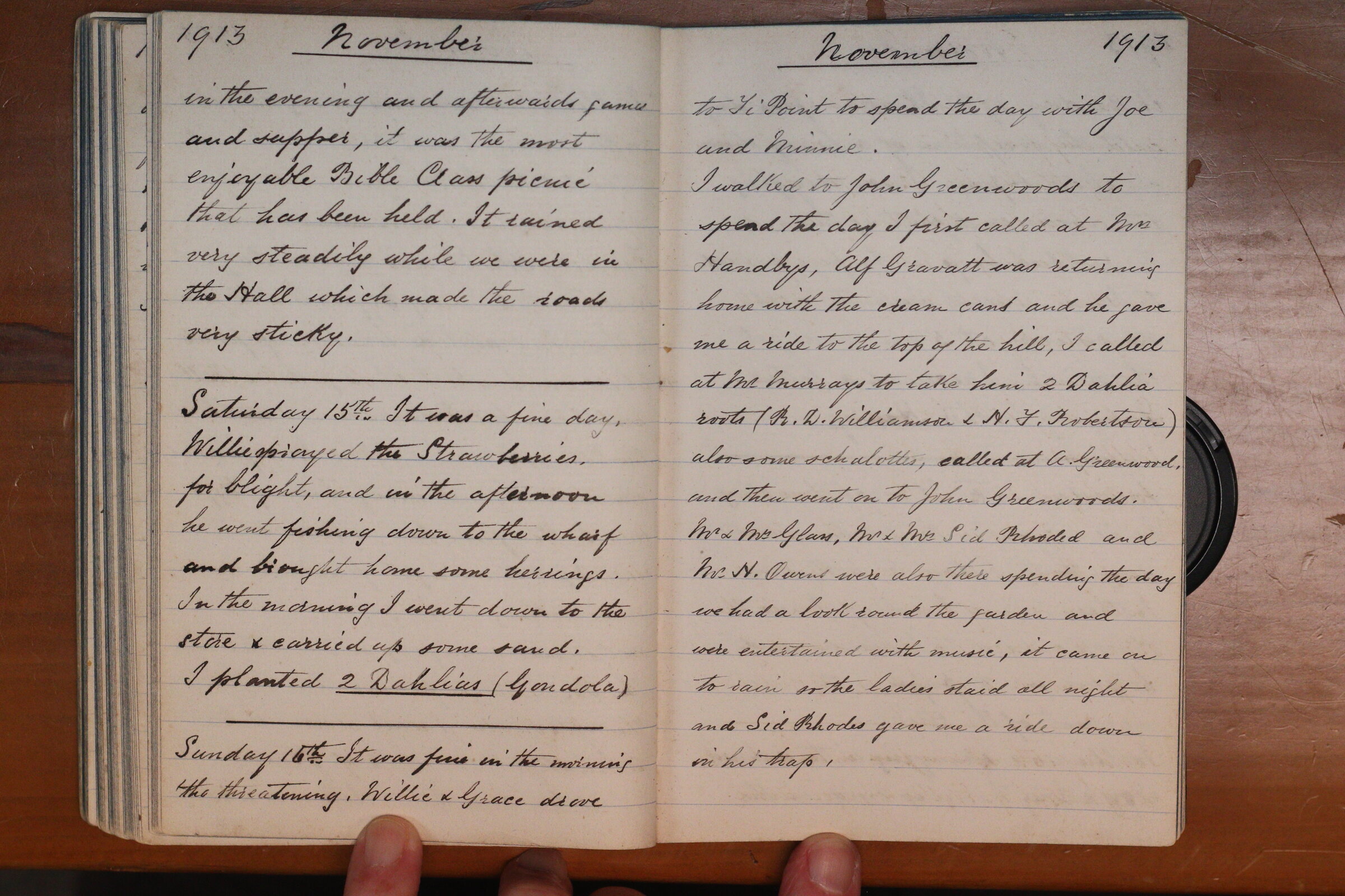 Original CS Clarke diary page