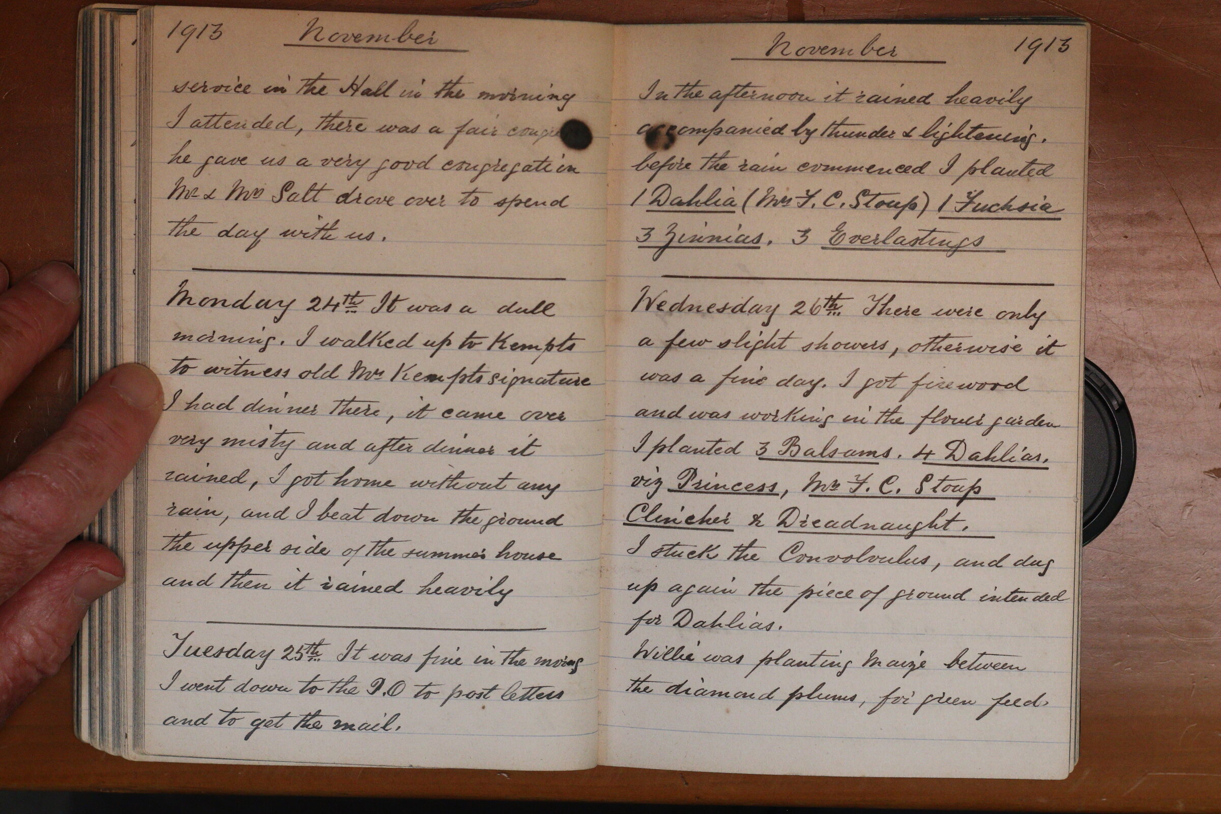Original CS Clarke diary page