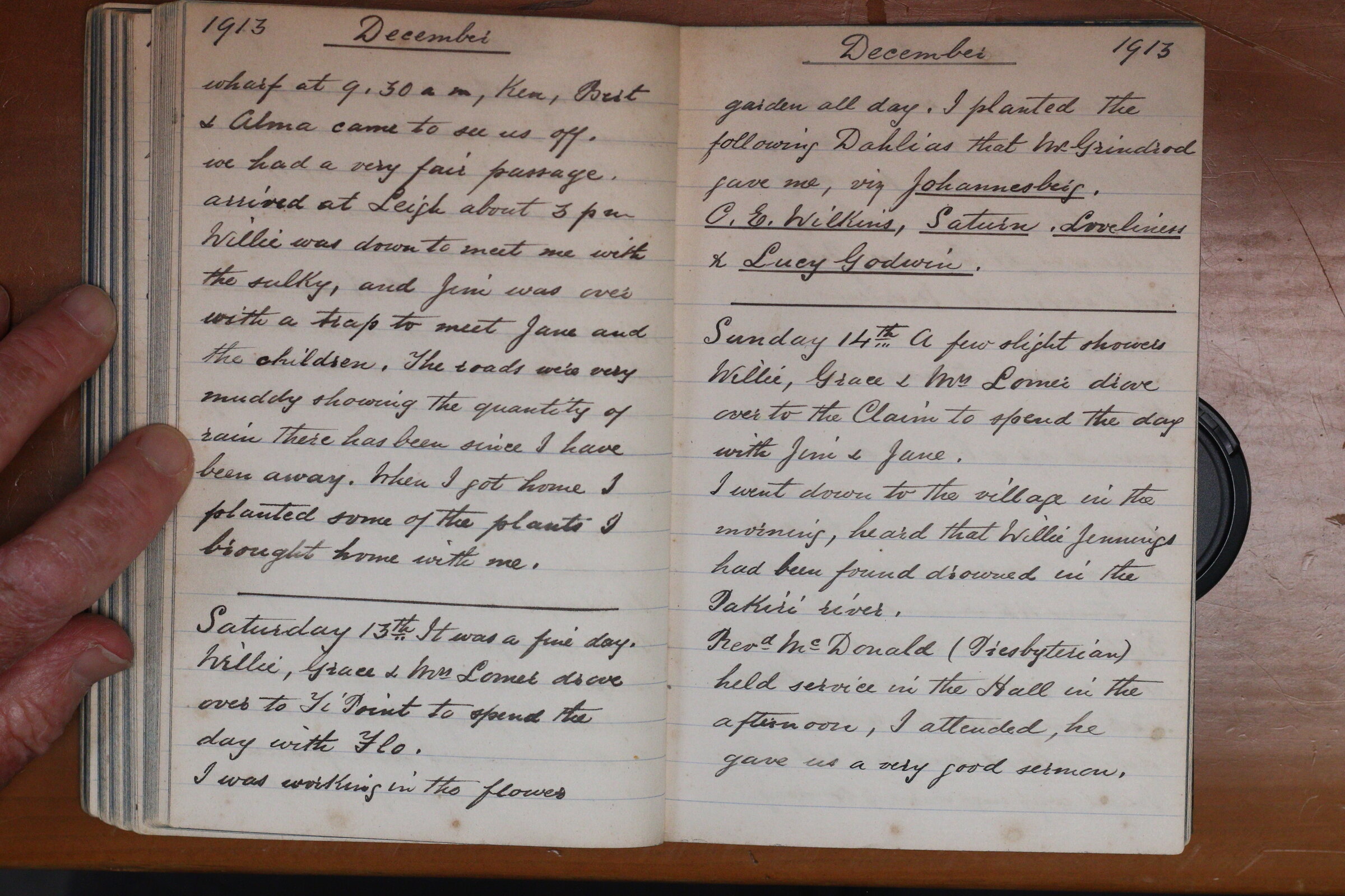 Original CS Clarke diary page