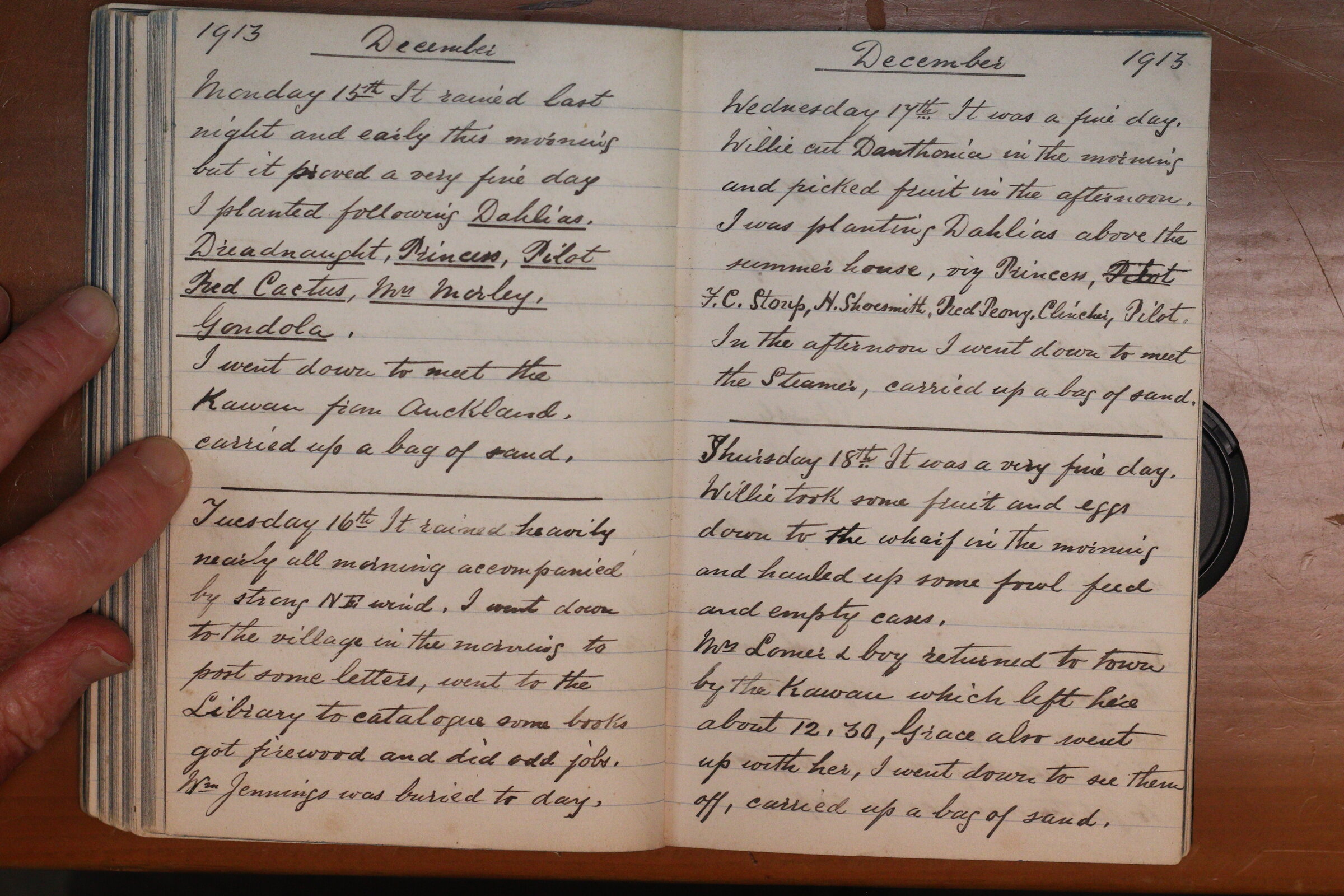 Original CS Clarke diary page