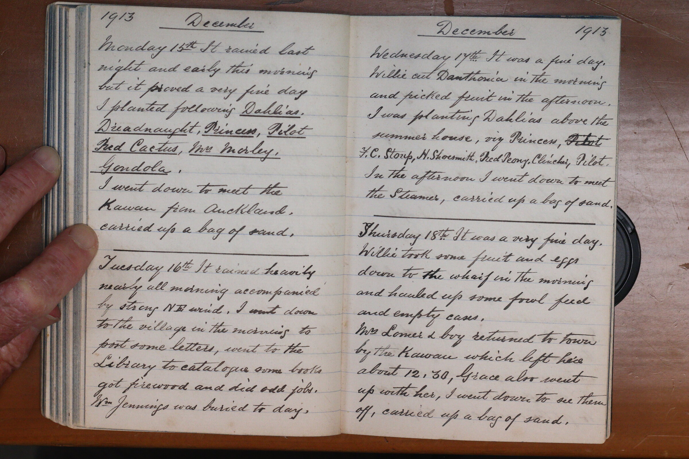 Original CS Clarke diary page