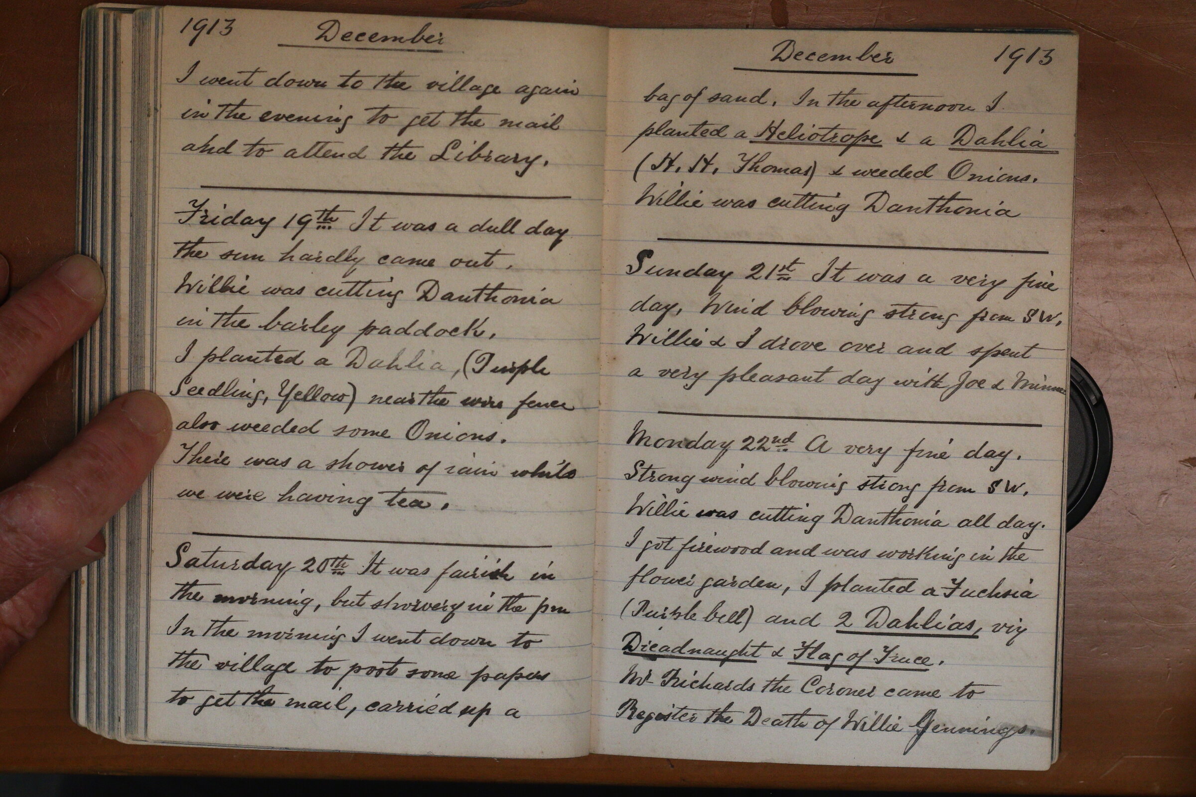 Original CS Clarke diary page