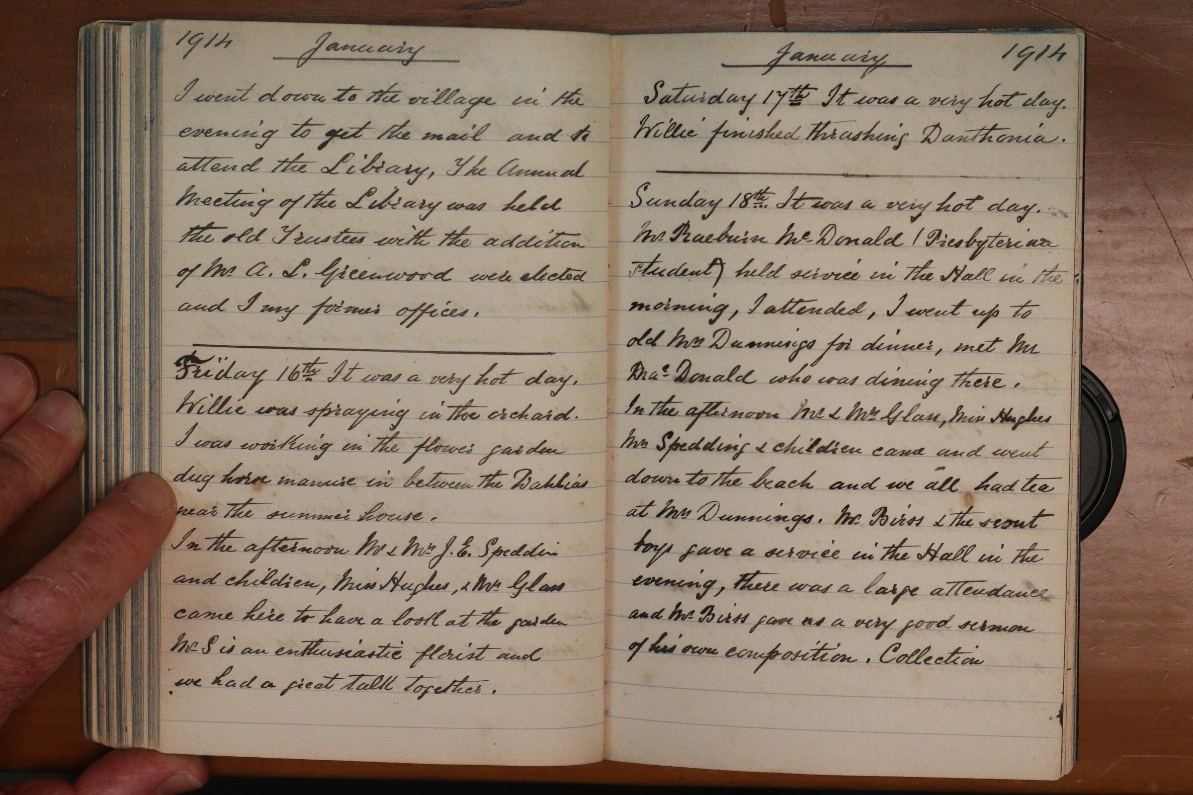 Original CS Clarke diary page