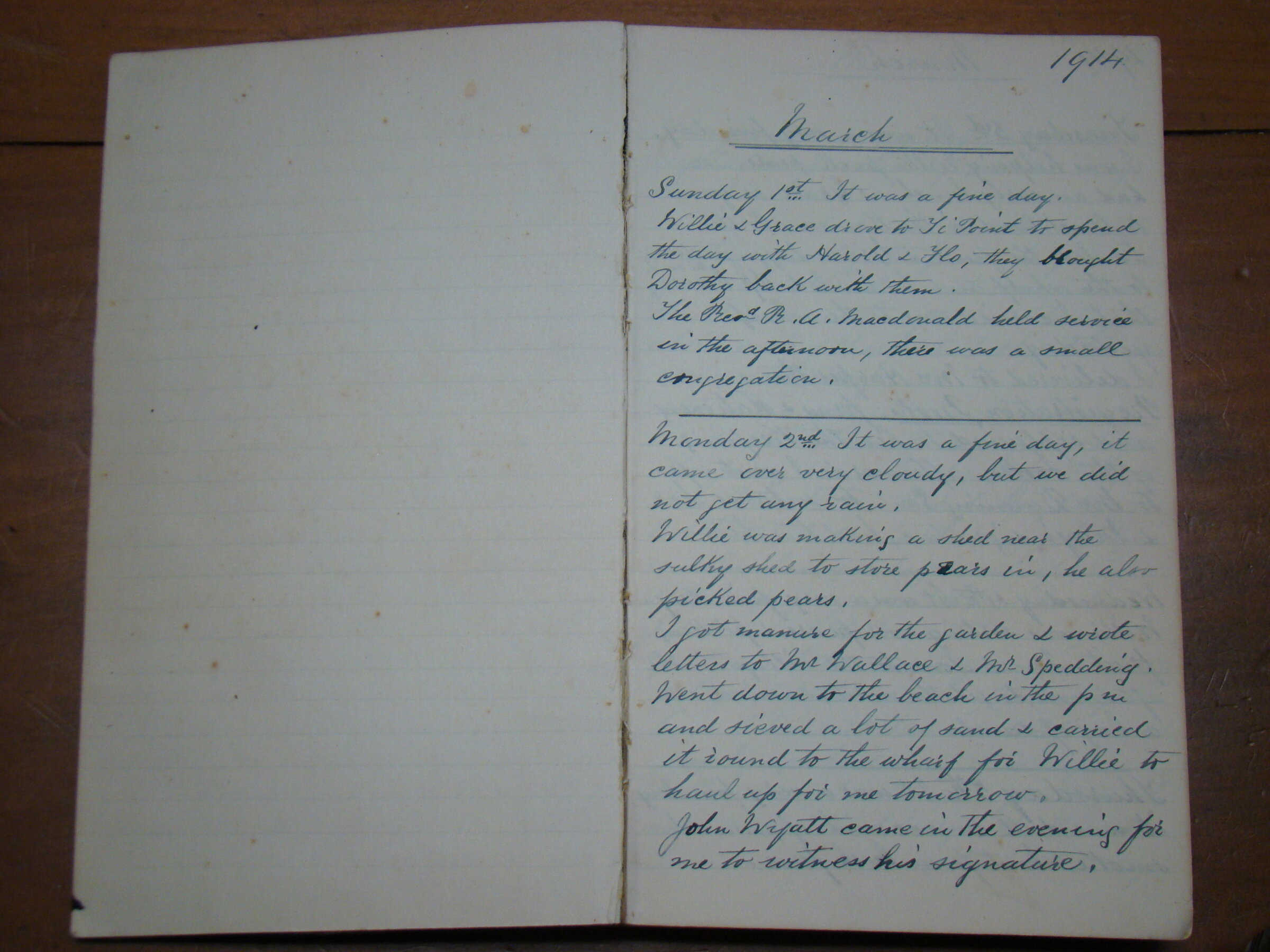 Original CS Clarke diary page