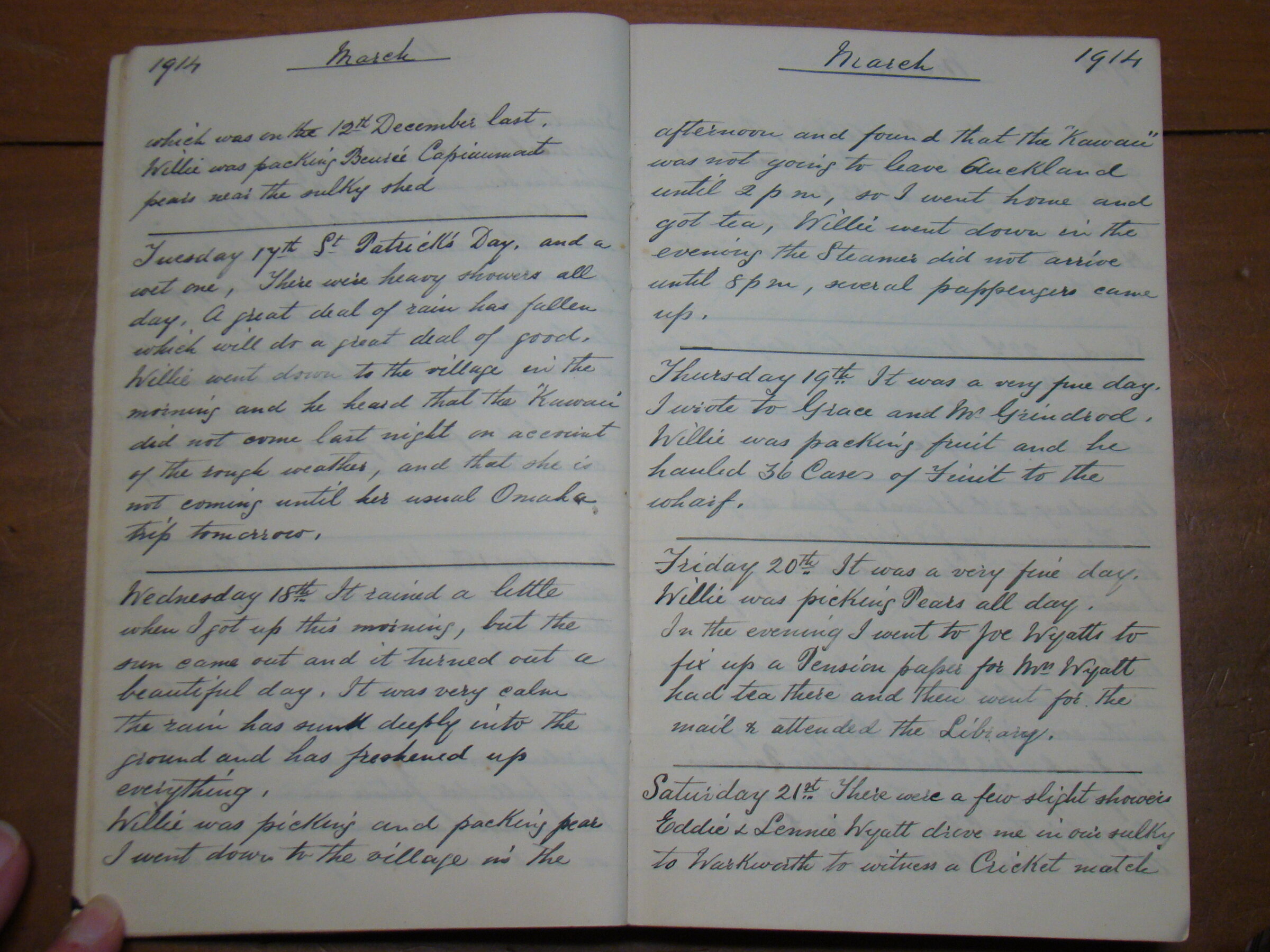 Original CS Clarke diary page