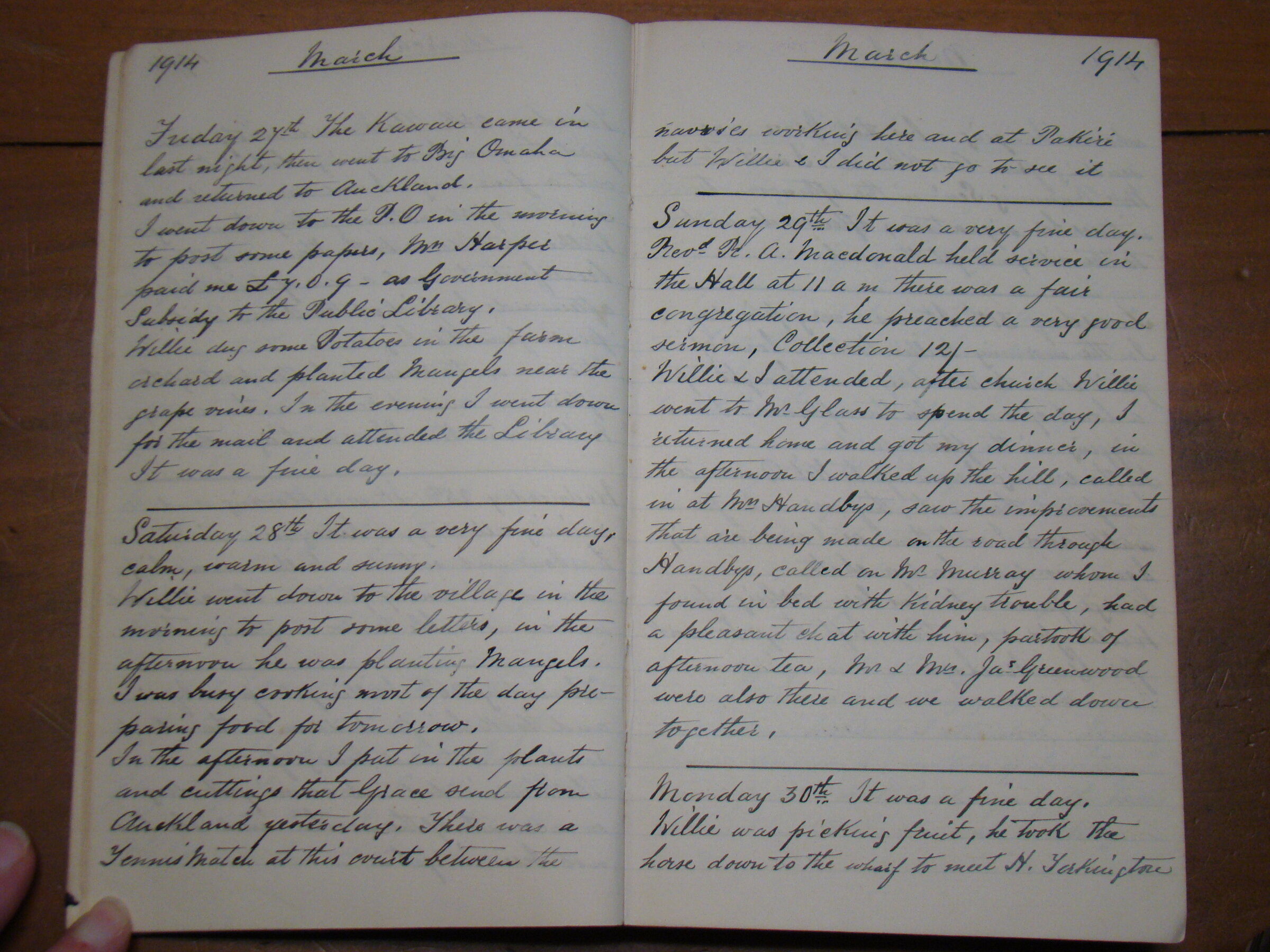 Original CS Clarke diary page