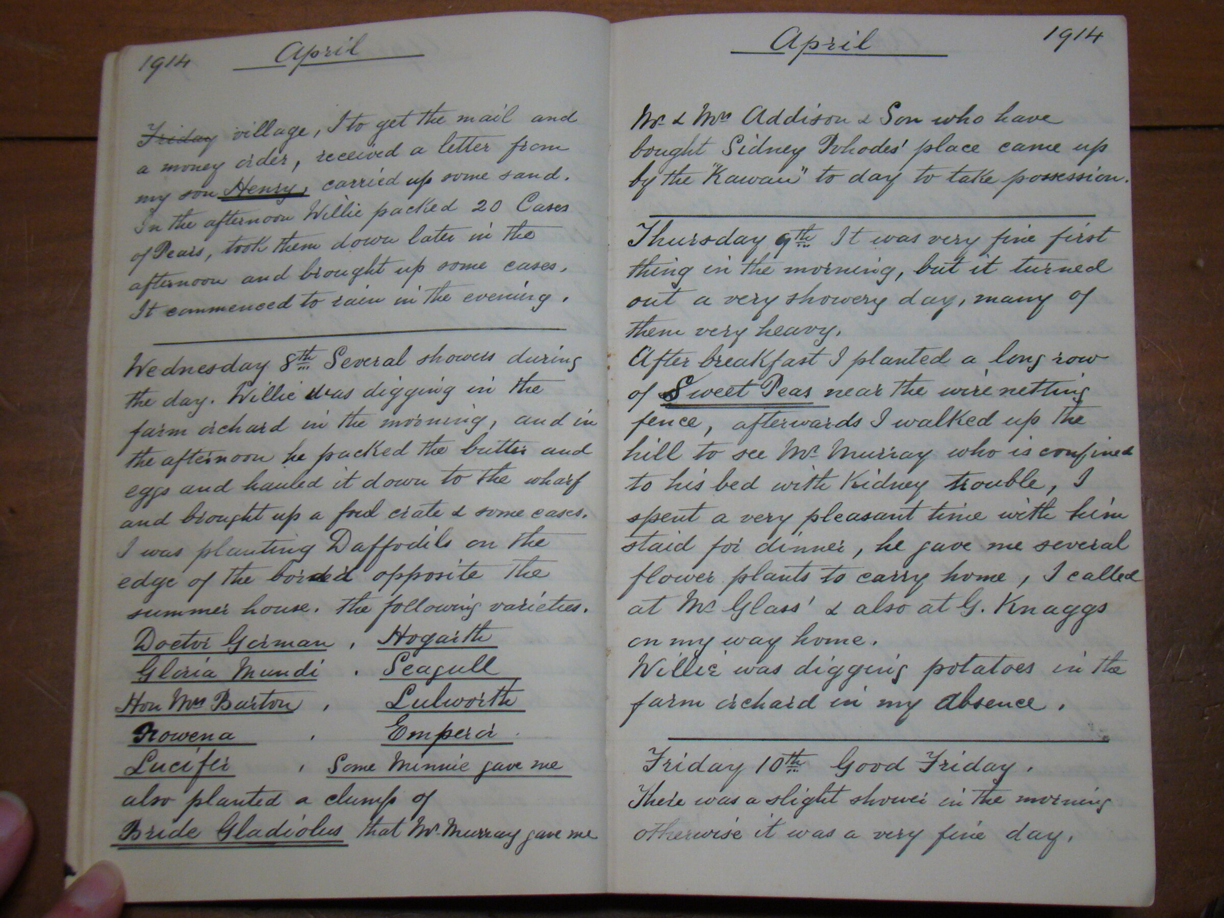 Original CS Clarke diary page