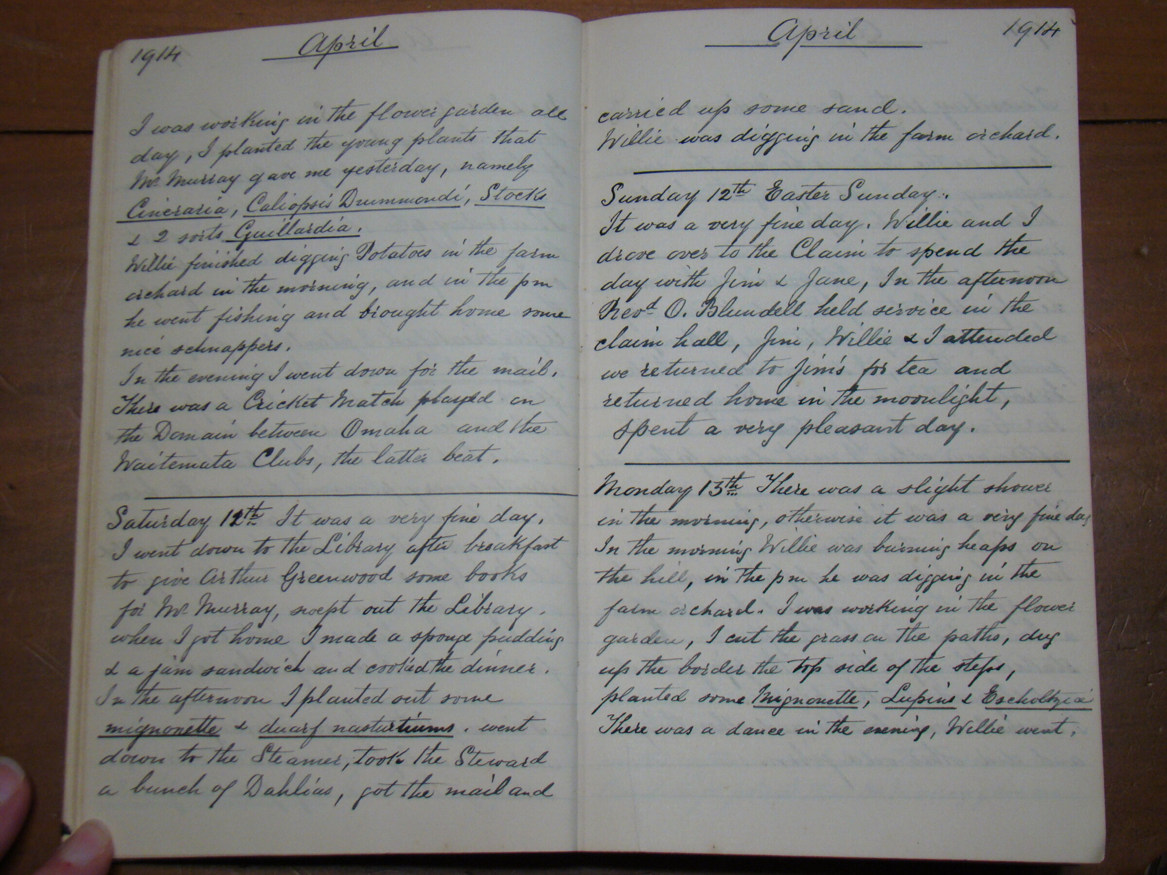Original CS Clarke diary page