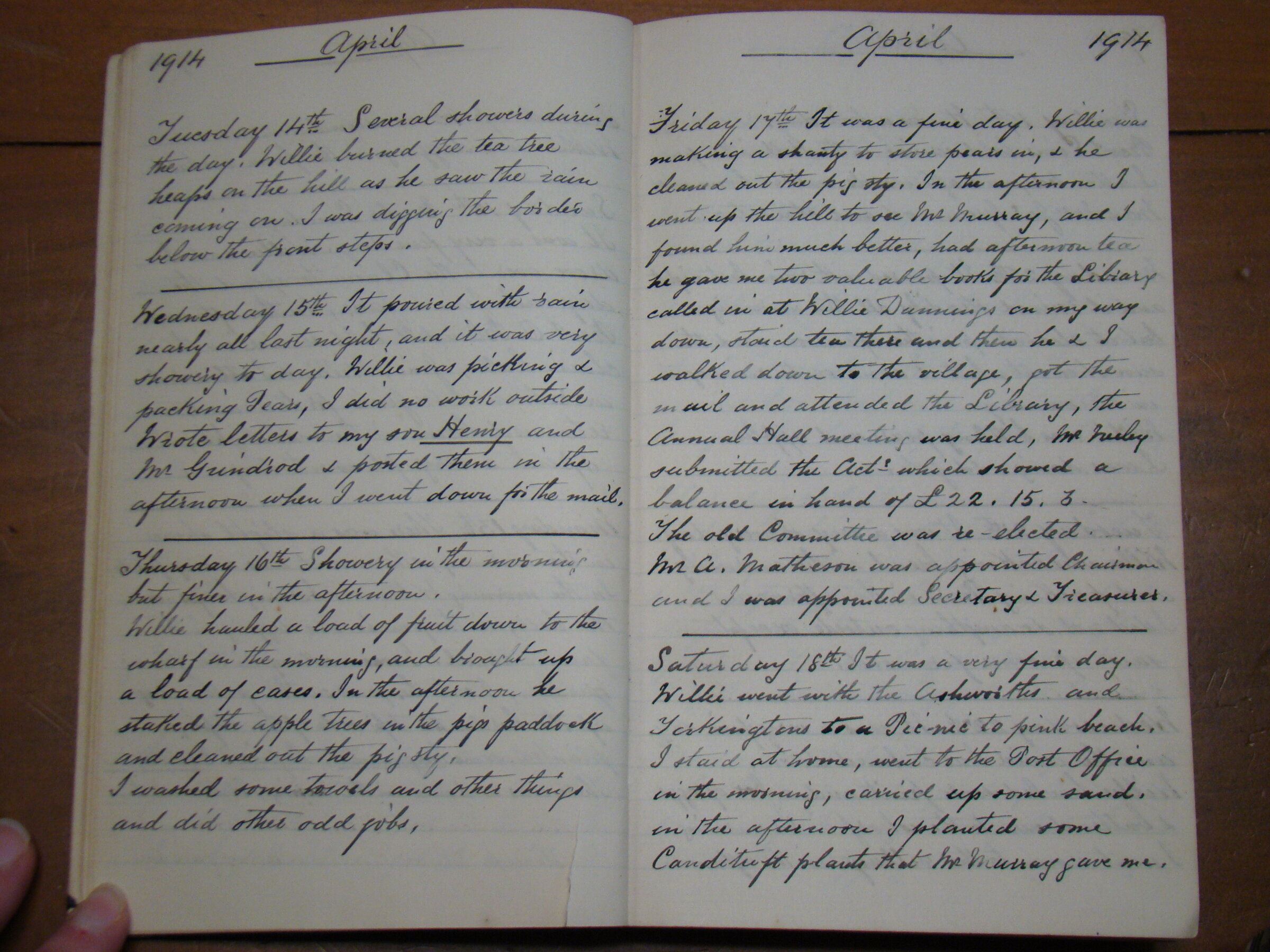 Original CS Clarke diary page