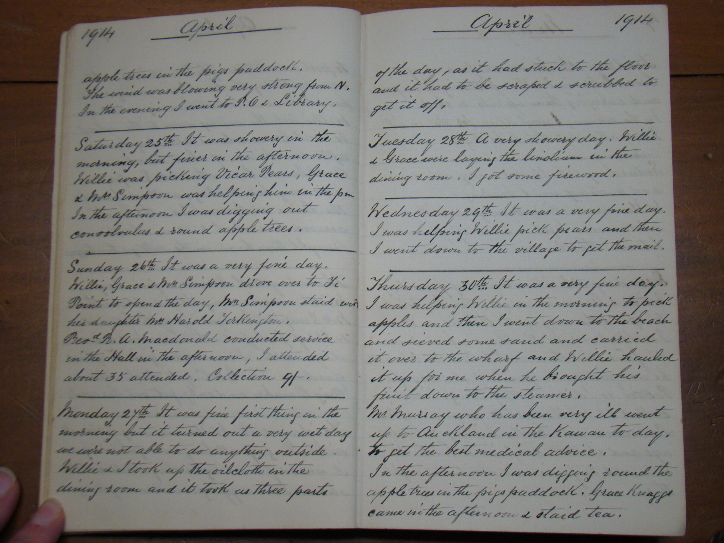 Original CS Clarke diary page