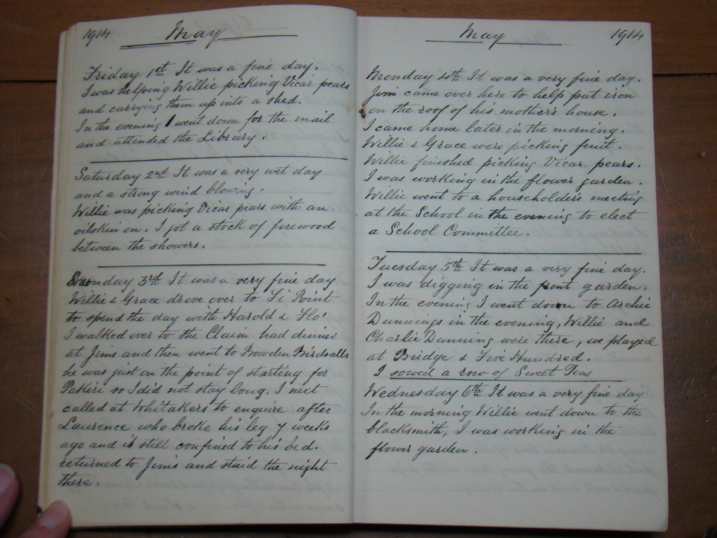 Original CS Clarke diary page