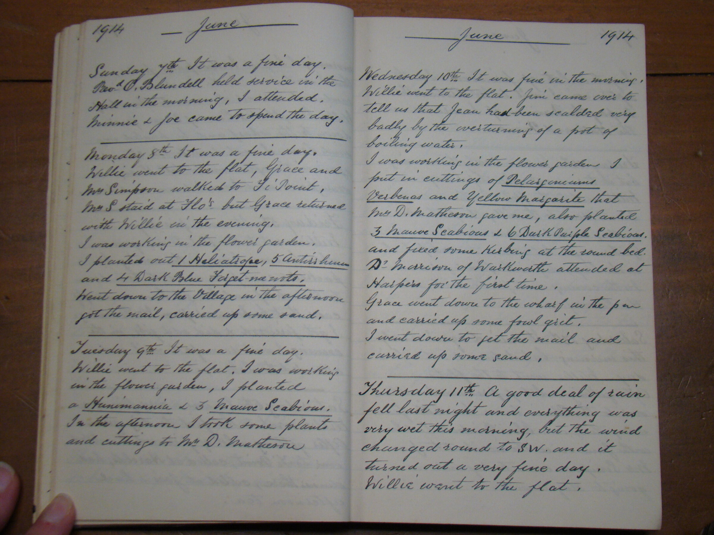Original CS Clarke diary page