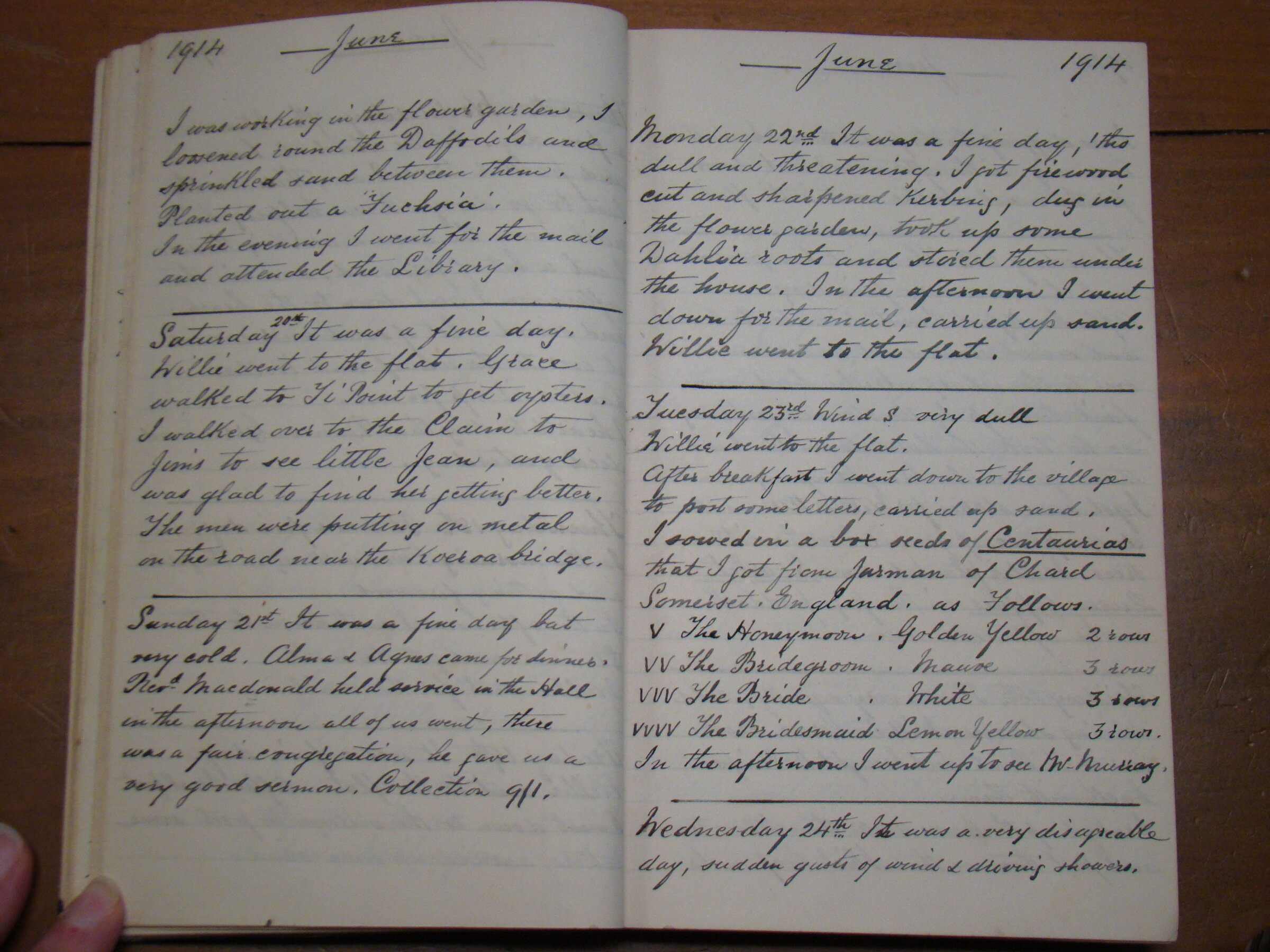 Original CS Clarke diary page