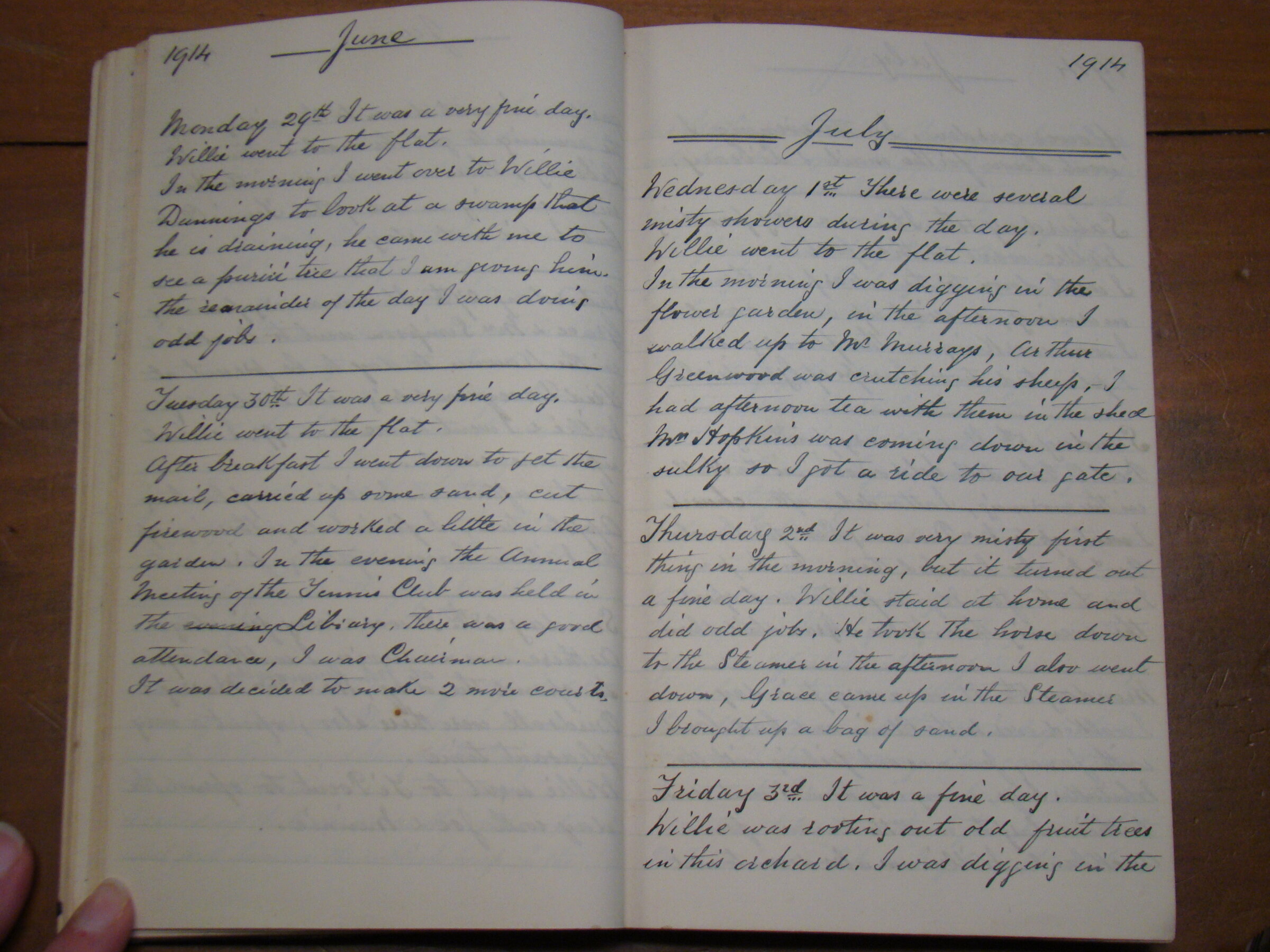 Original CS Clarke diary page