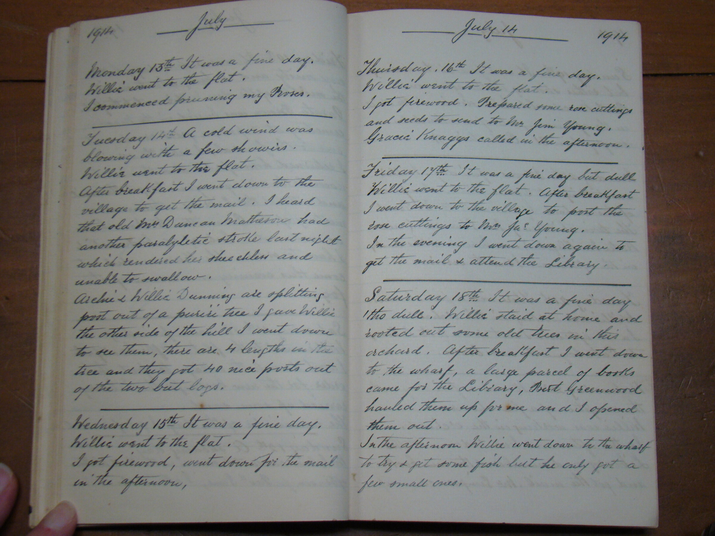 Original CS Clarke diary page