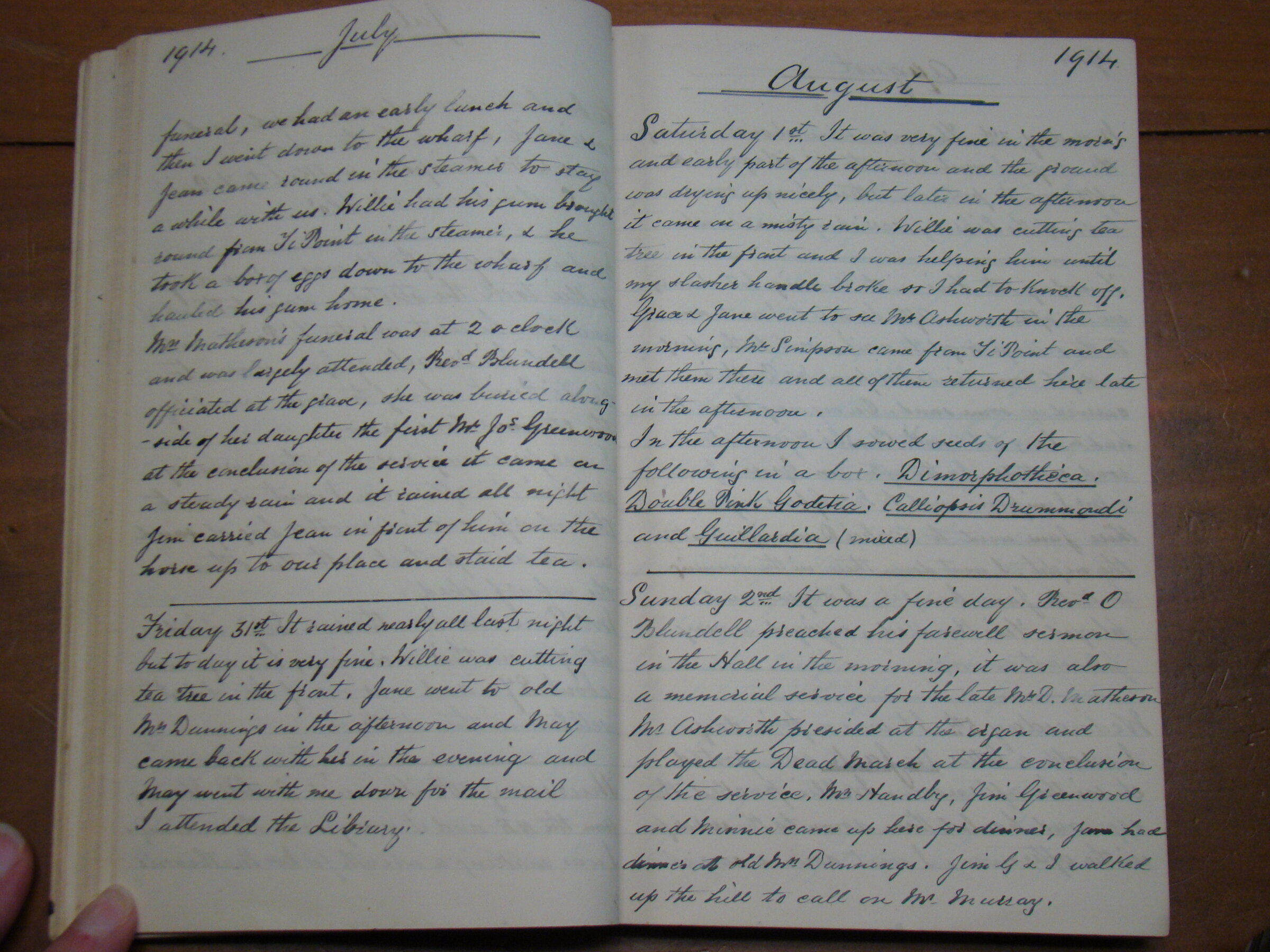 Original CS Clarke diary page