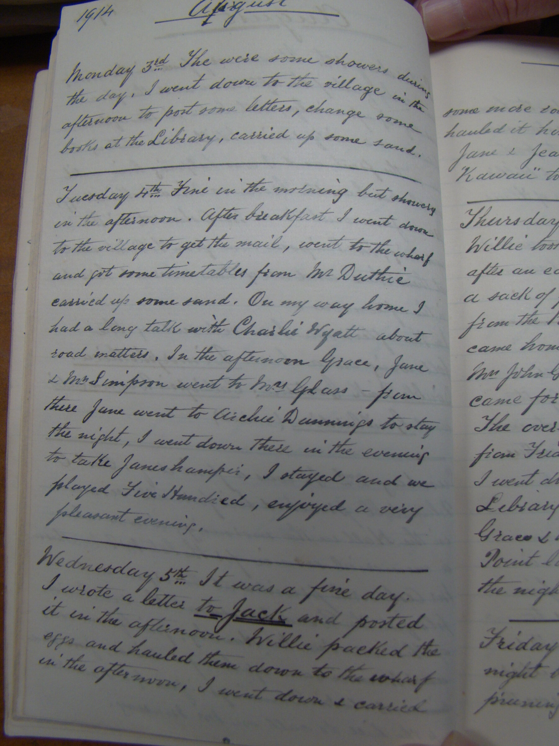 Original CS Clarke diary page