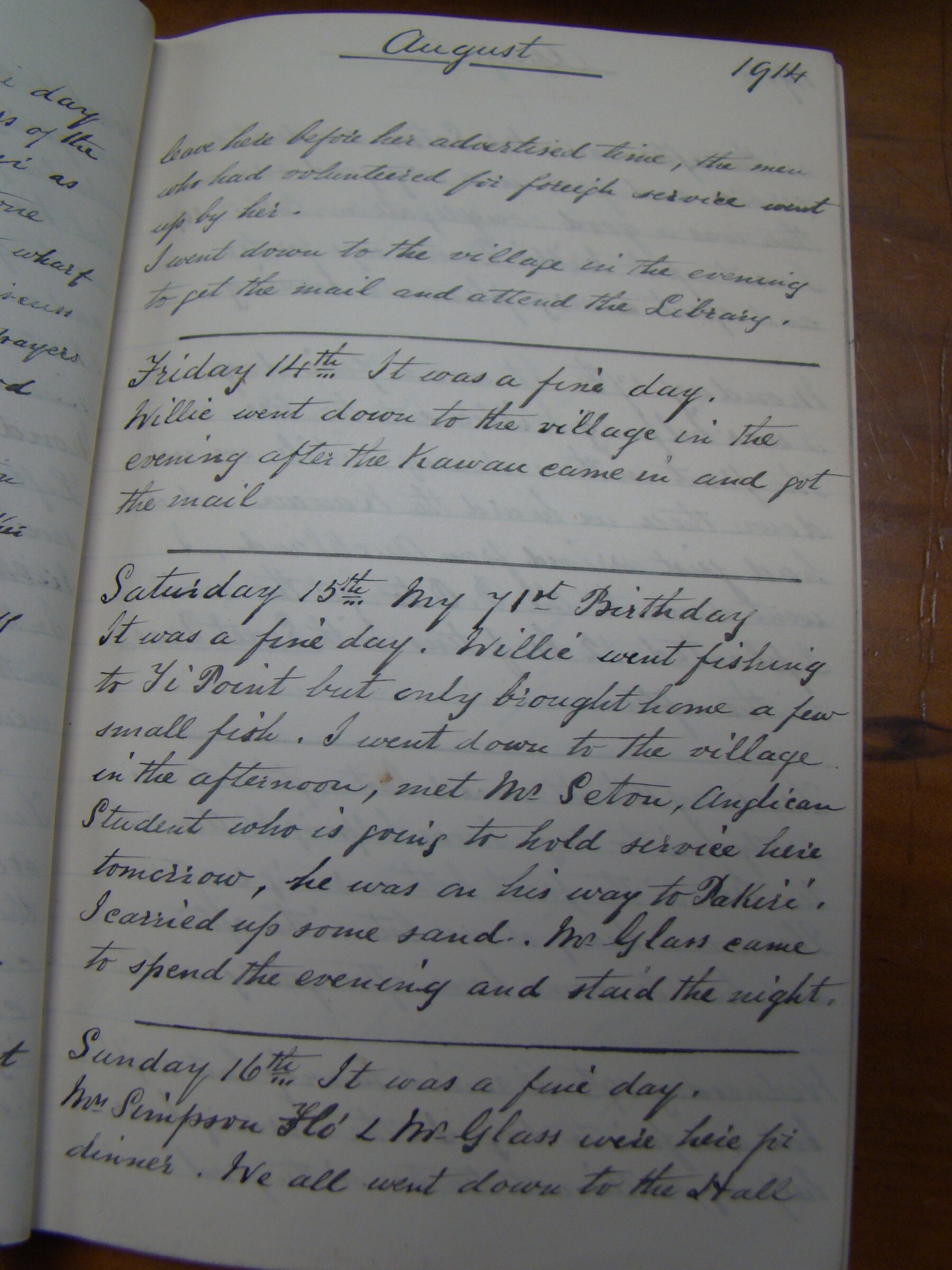 Original CS Clarke diary page