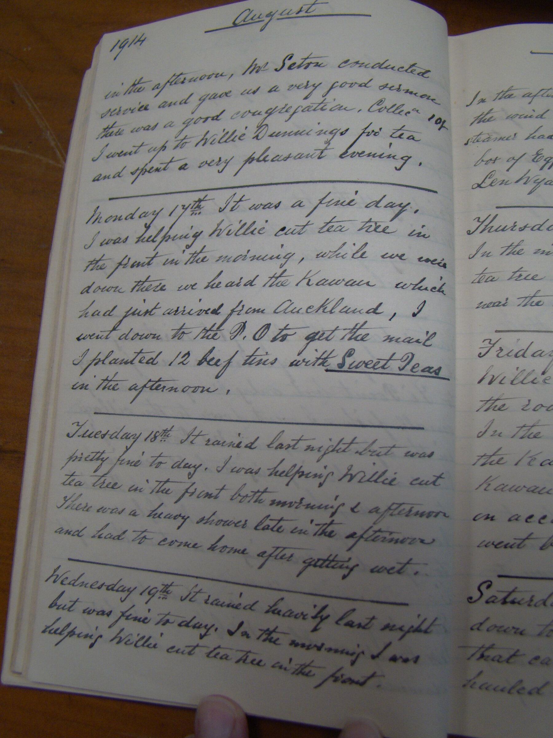 Original CS Clarke diary page