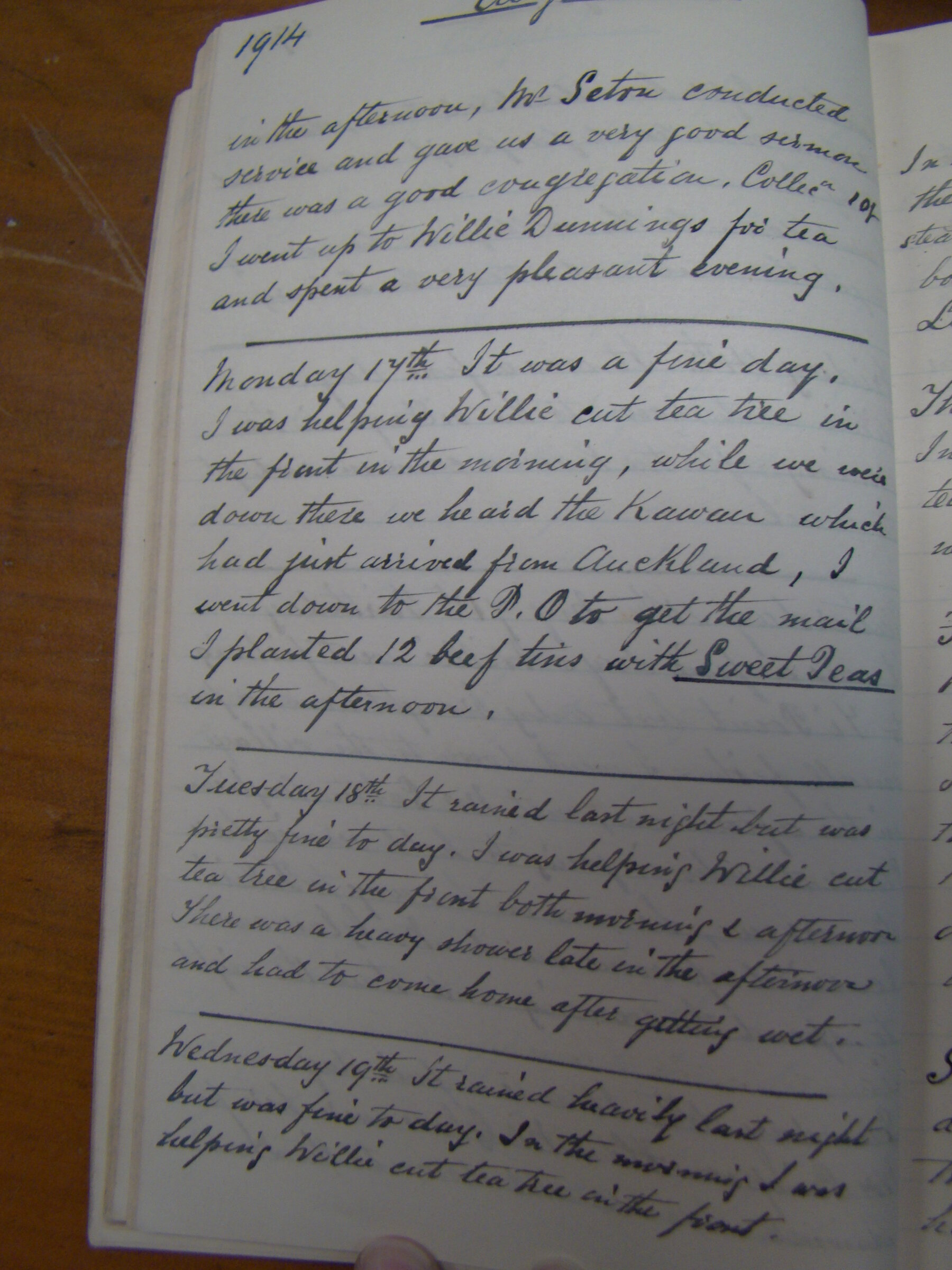 Original CS Clarke diary page