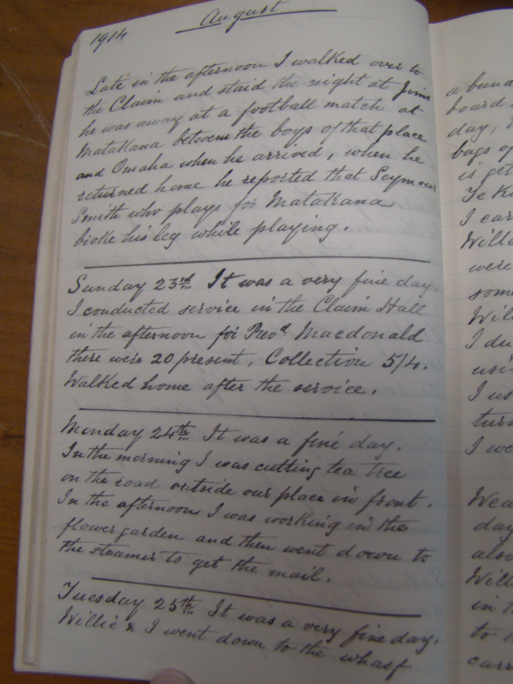 Original CS Clarke diary page