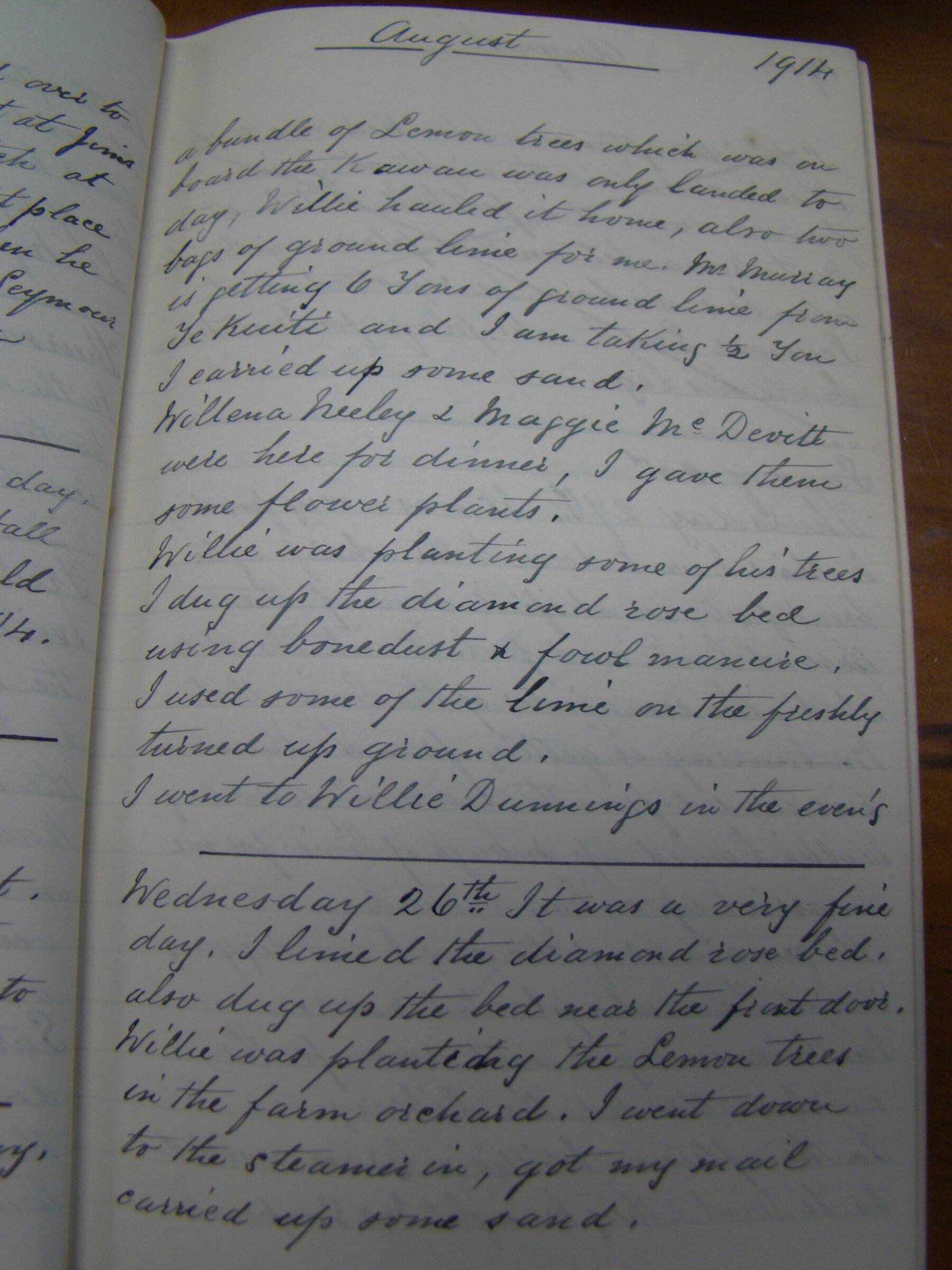 Original CS Clarke diary page