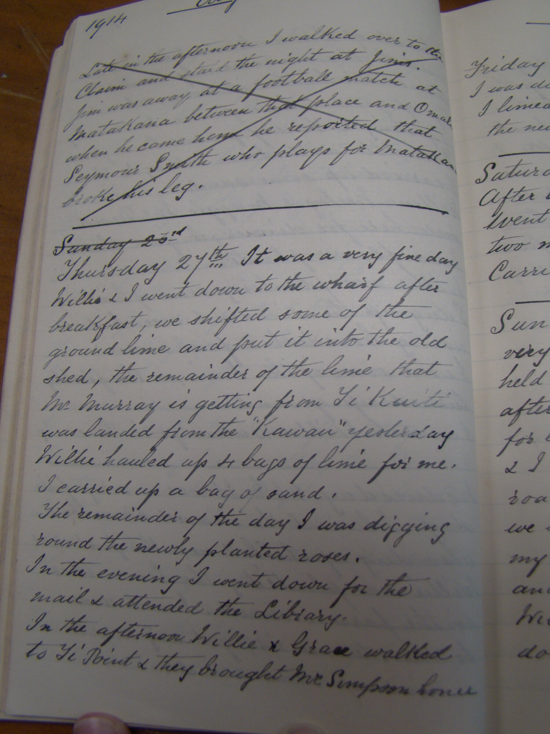 Original CS Clarke diary page