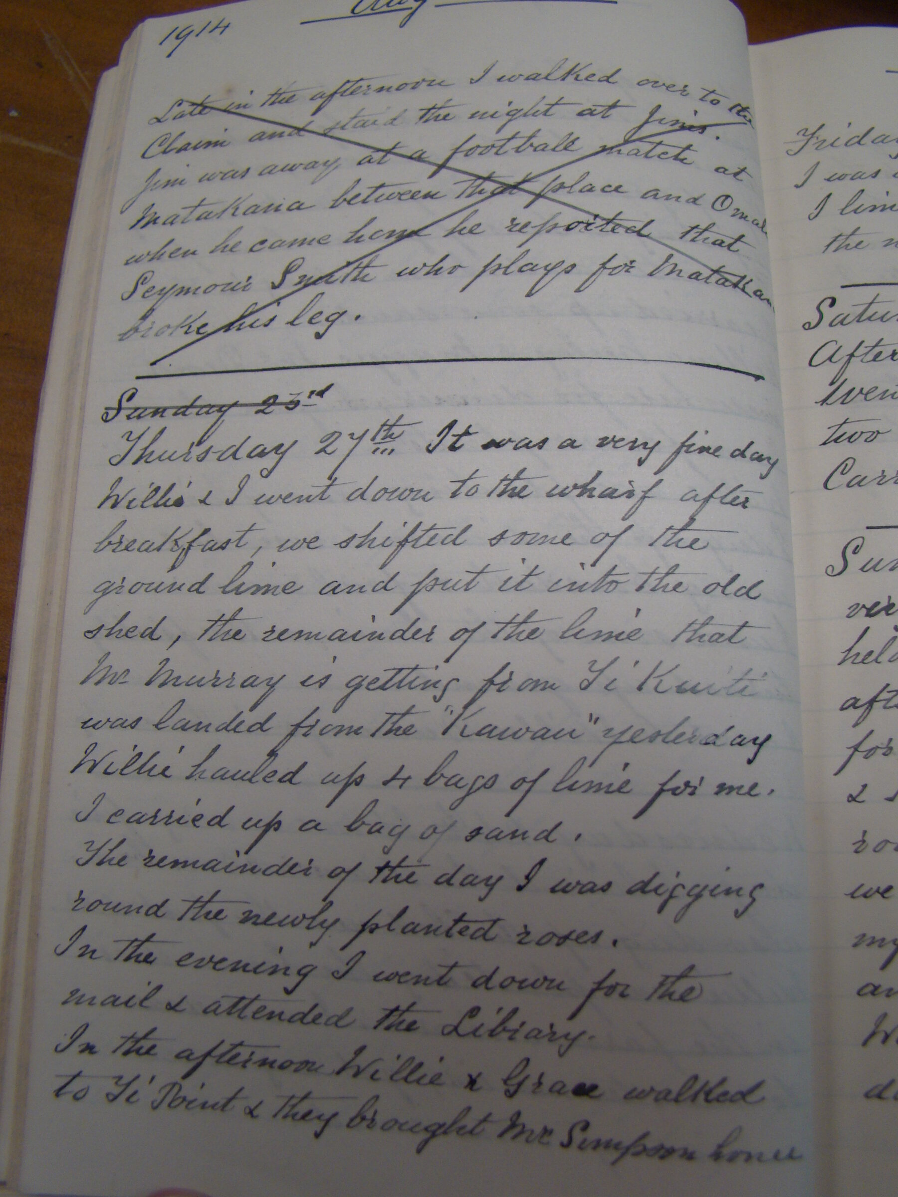 Original CS Clarke diary page