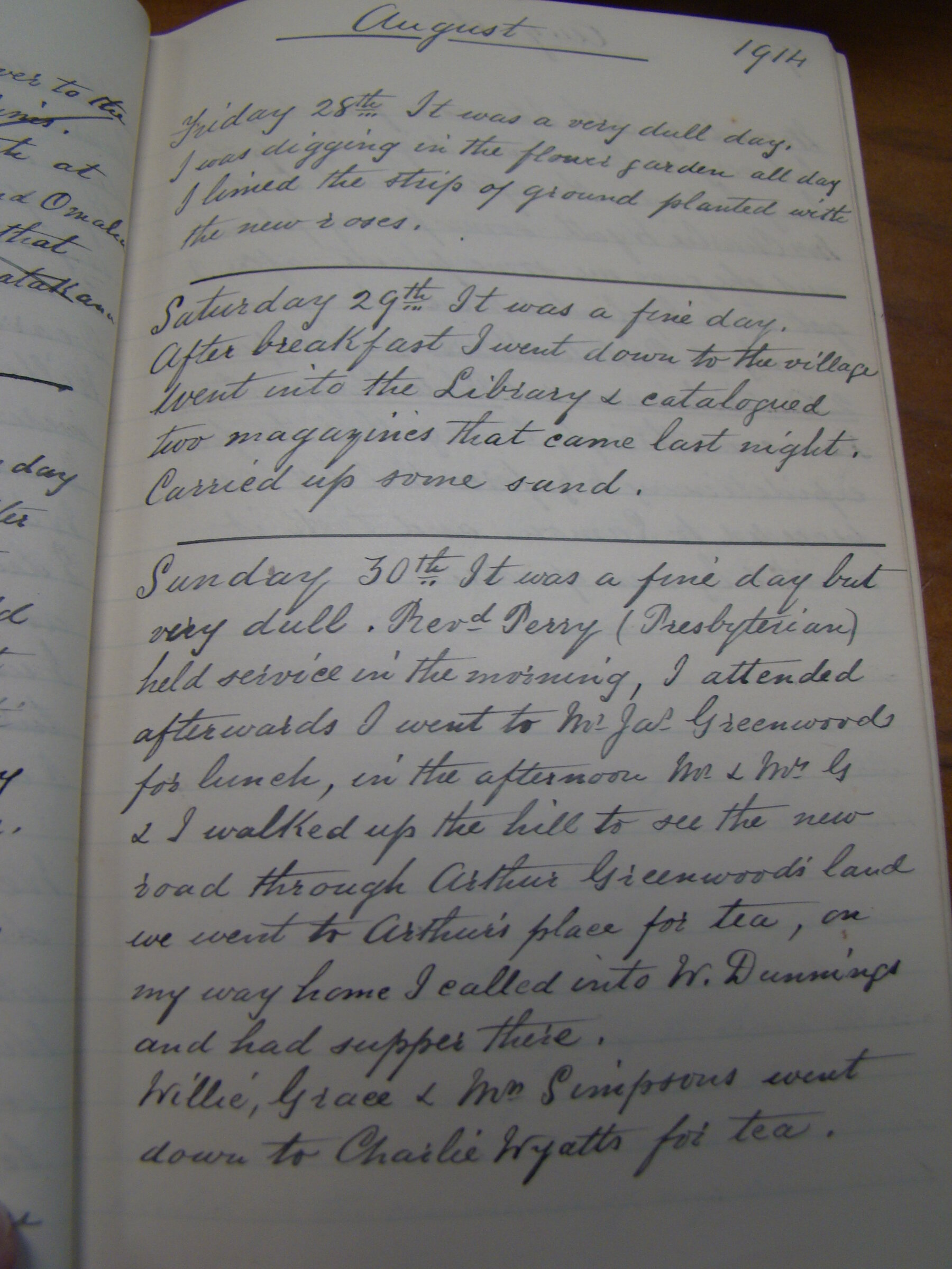 Original CS Clarke diary page