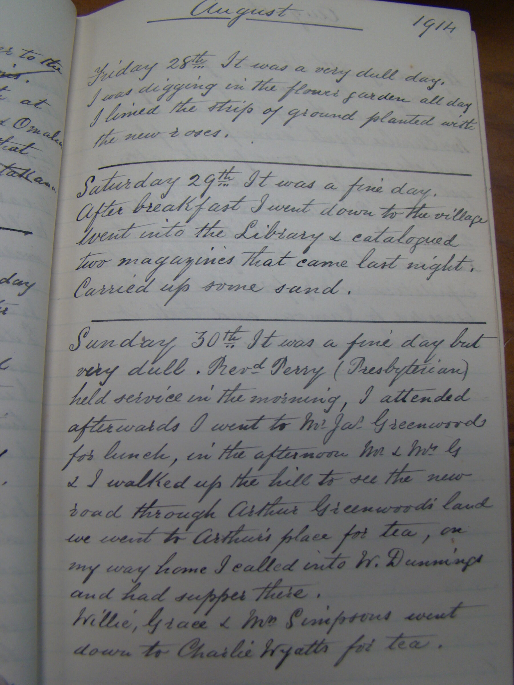 Original CS Clarke diary page