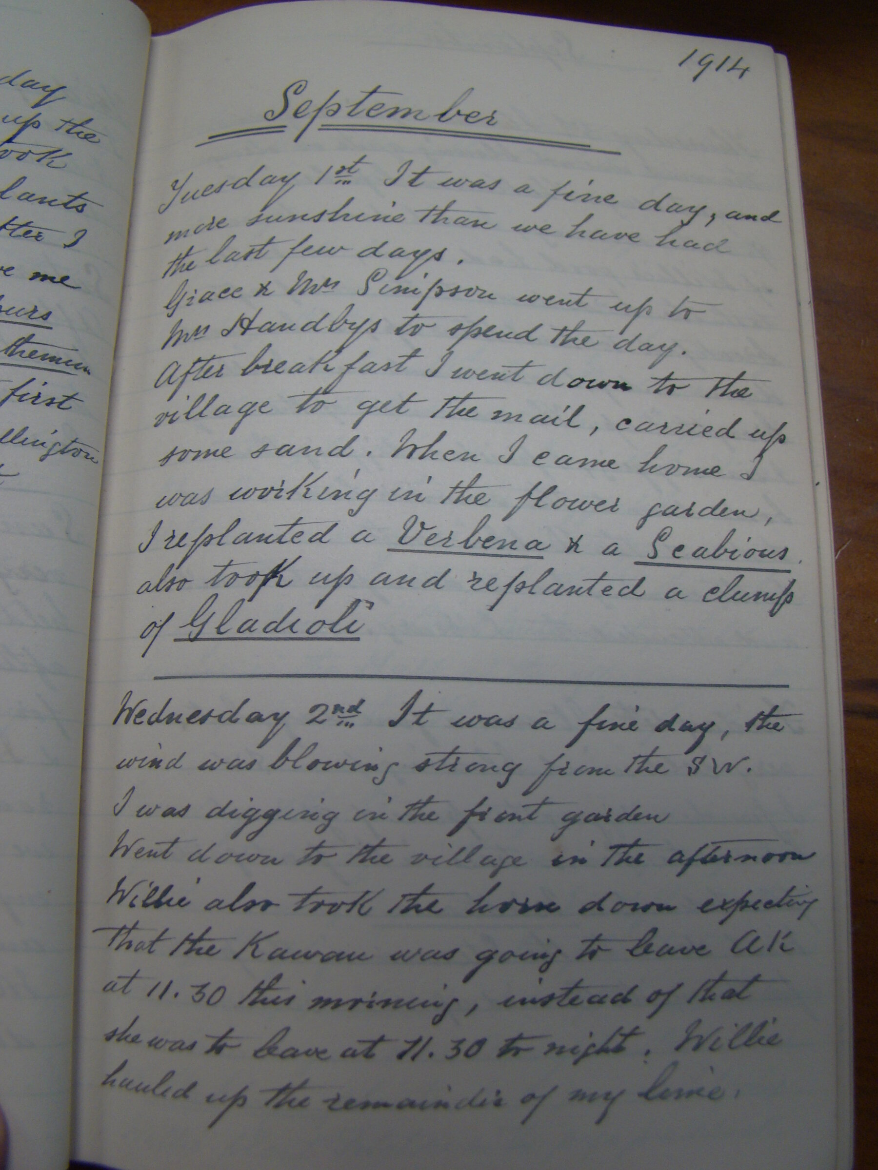 Original CS Clarke diary page
