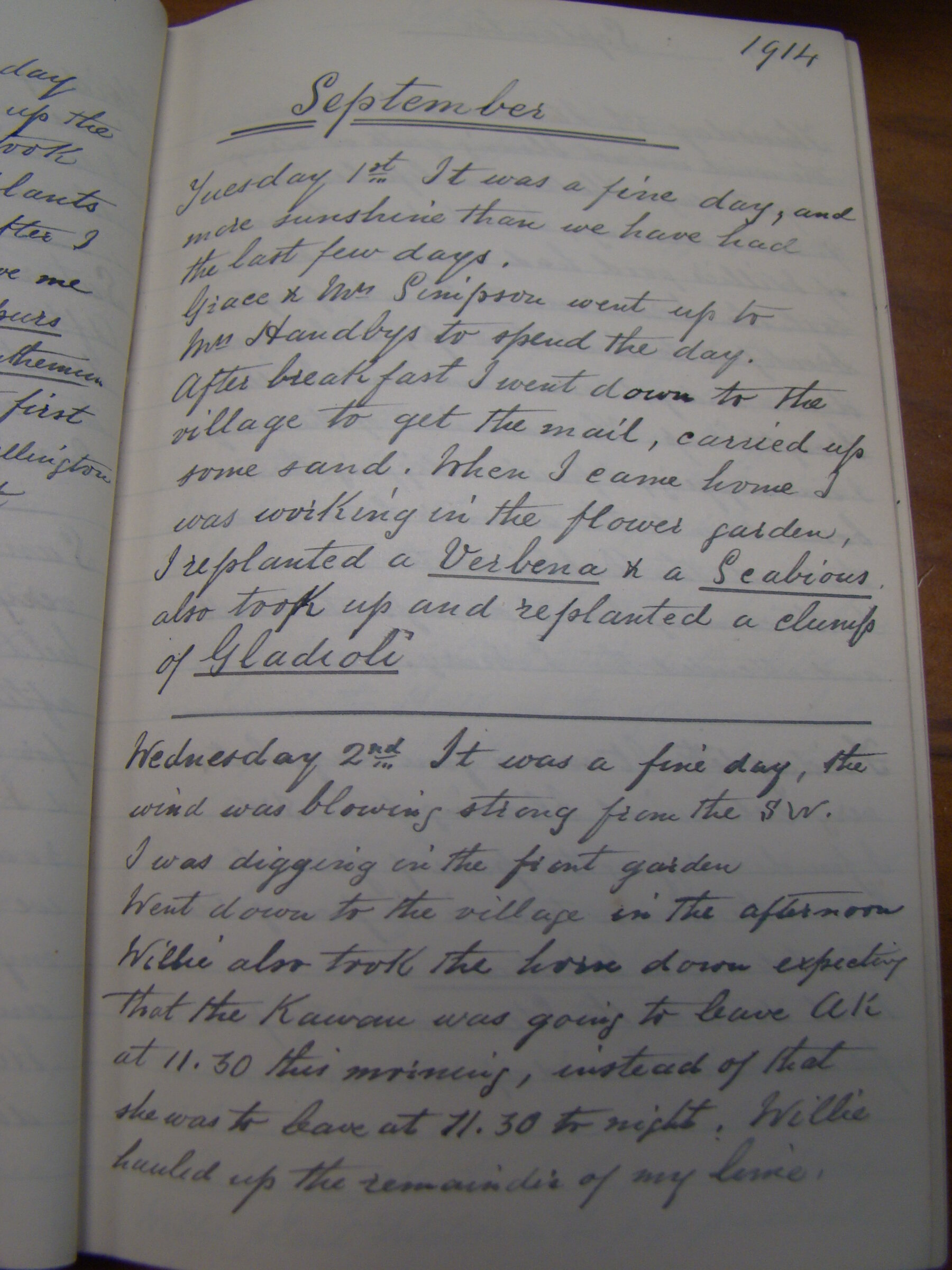 Original CS Clarke diary page