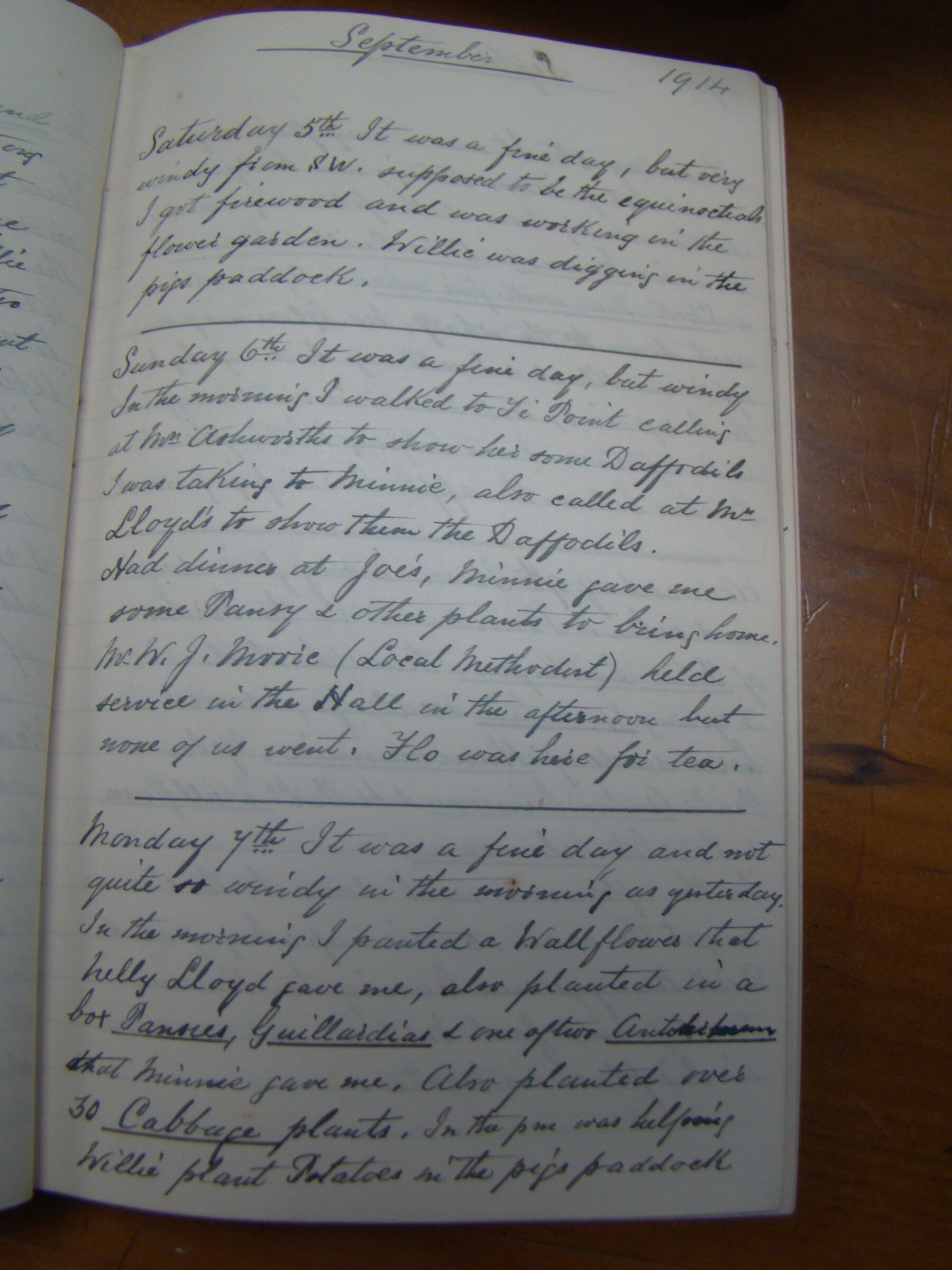 Original CS Clarke diary page