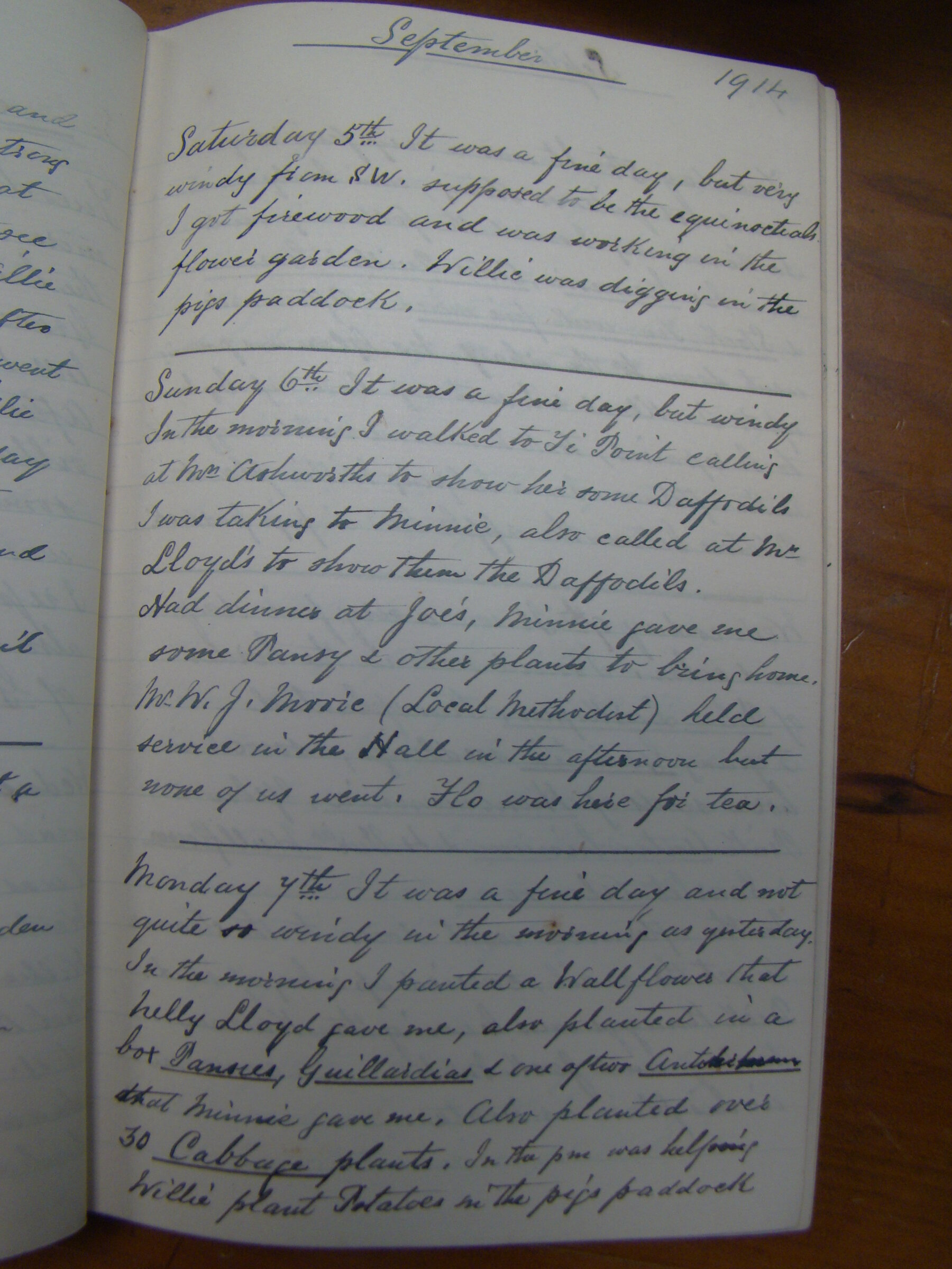 Original CS Clarke diary page