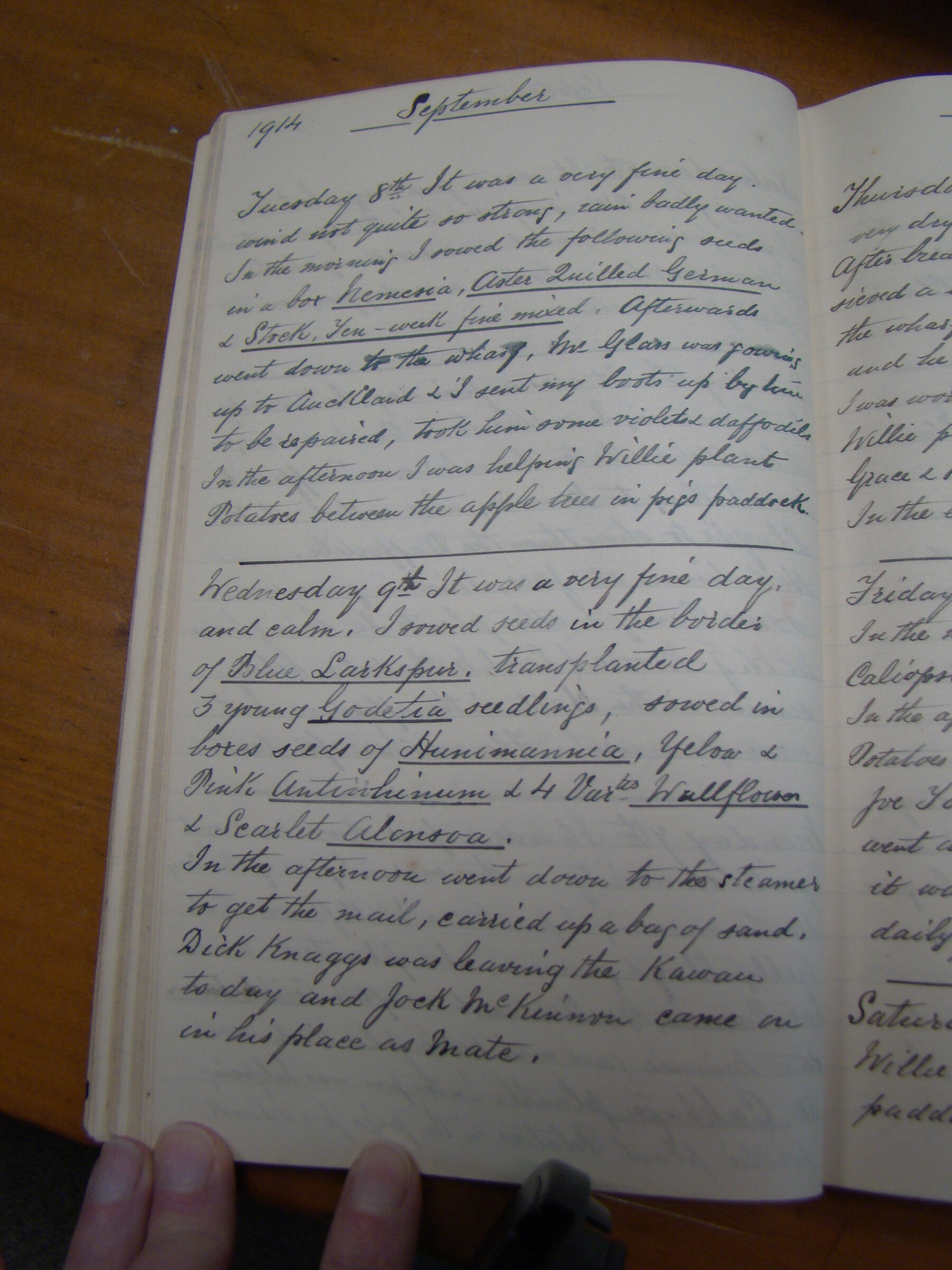 Original CS Clarke diary page