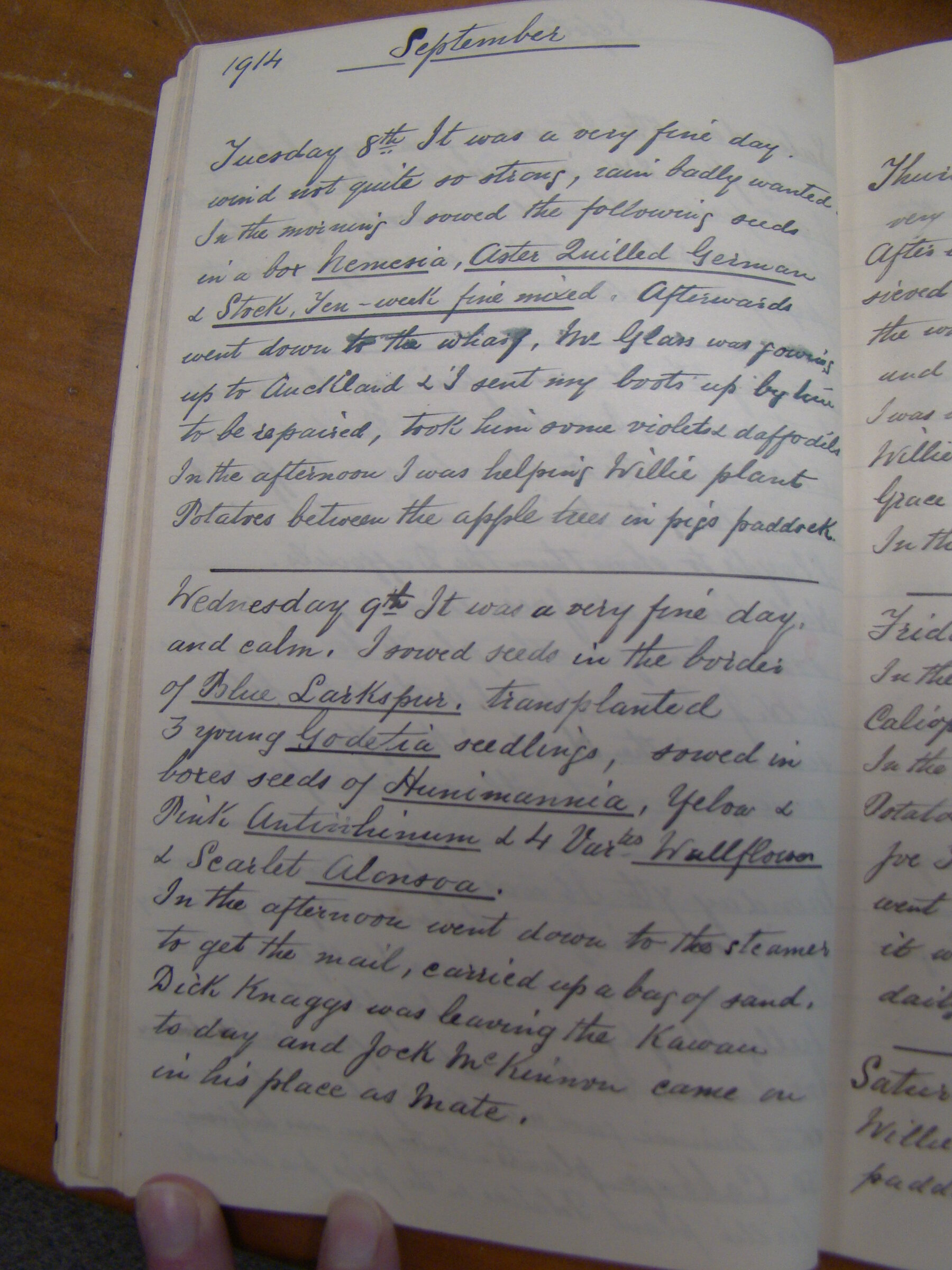 Original CS Clarke diary page