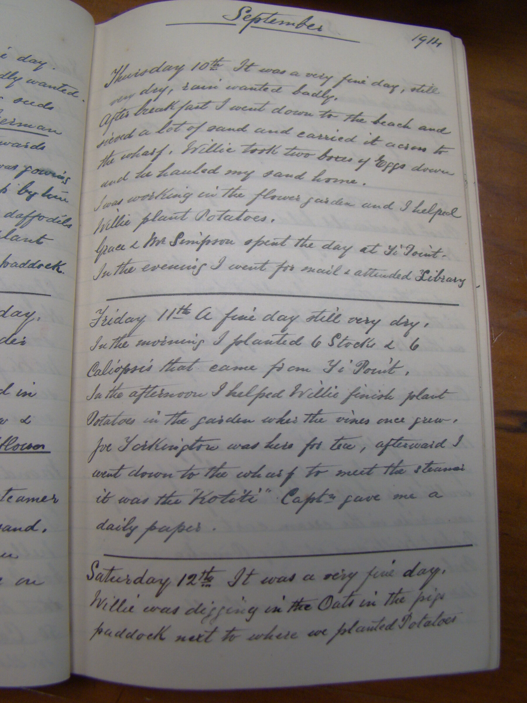 Original CS Clarke diary page
