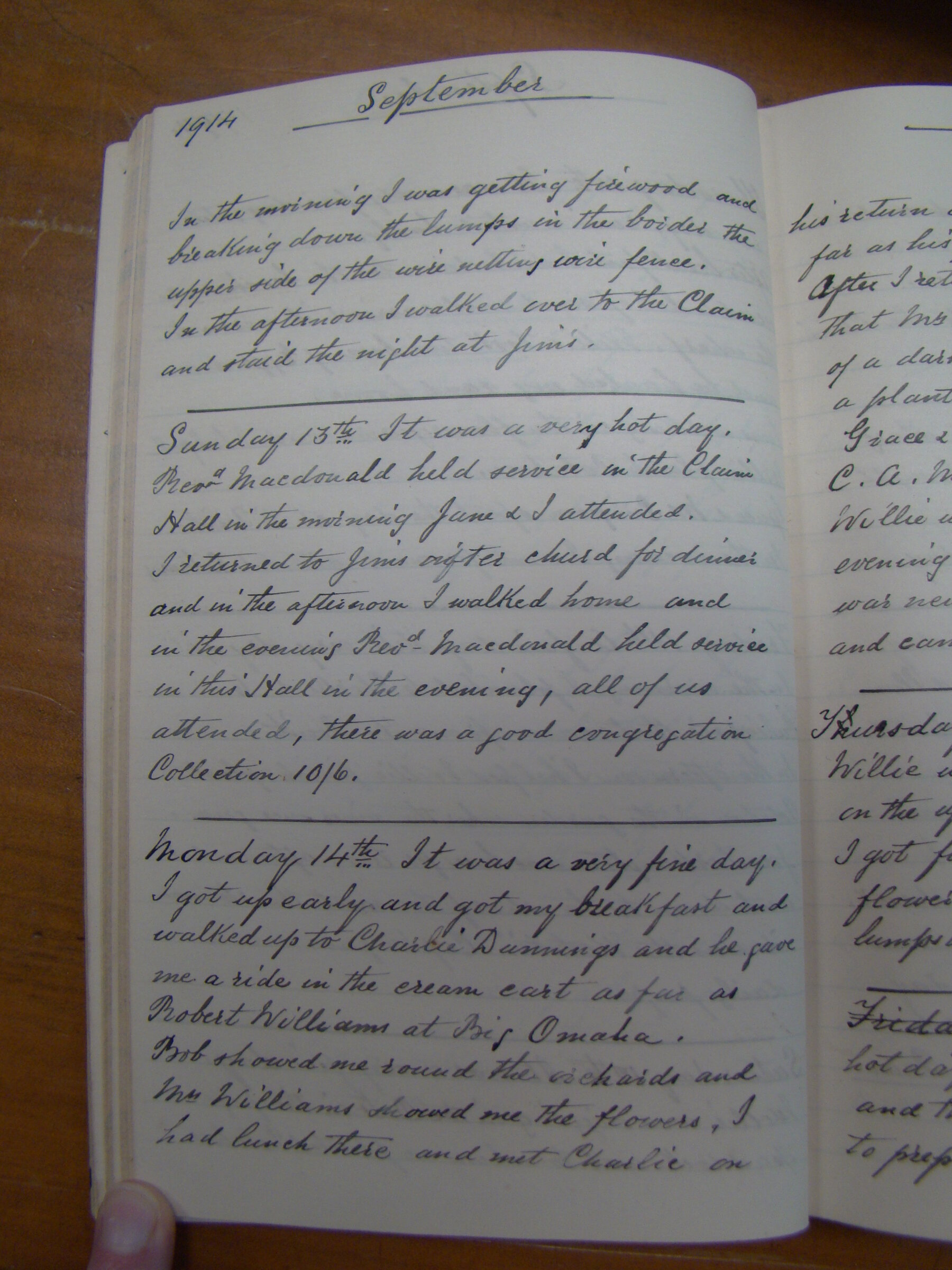 Original CS Clarke diary page
