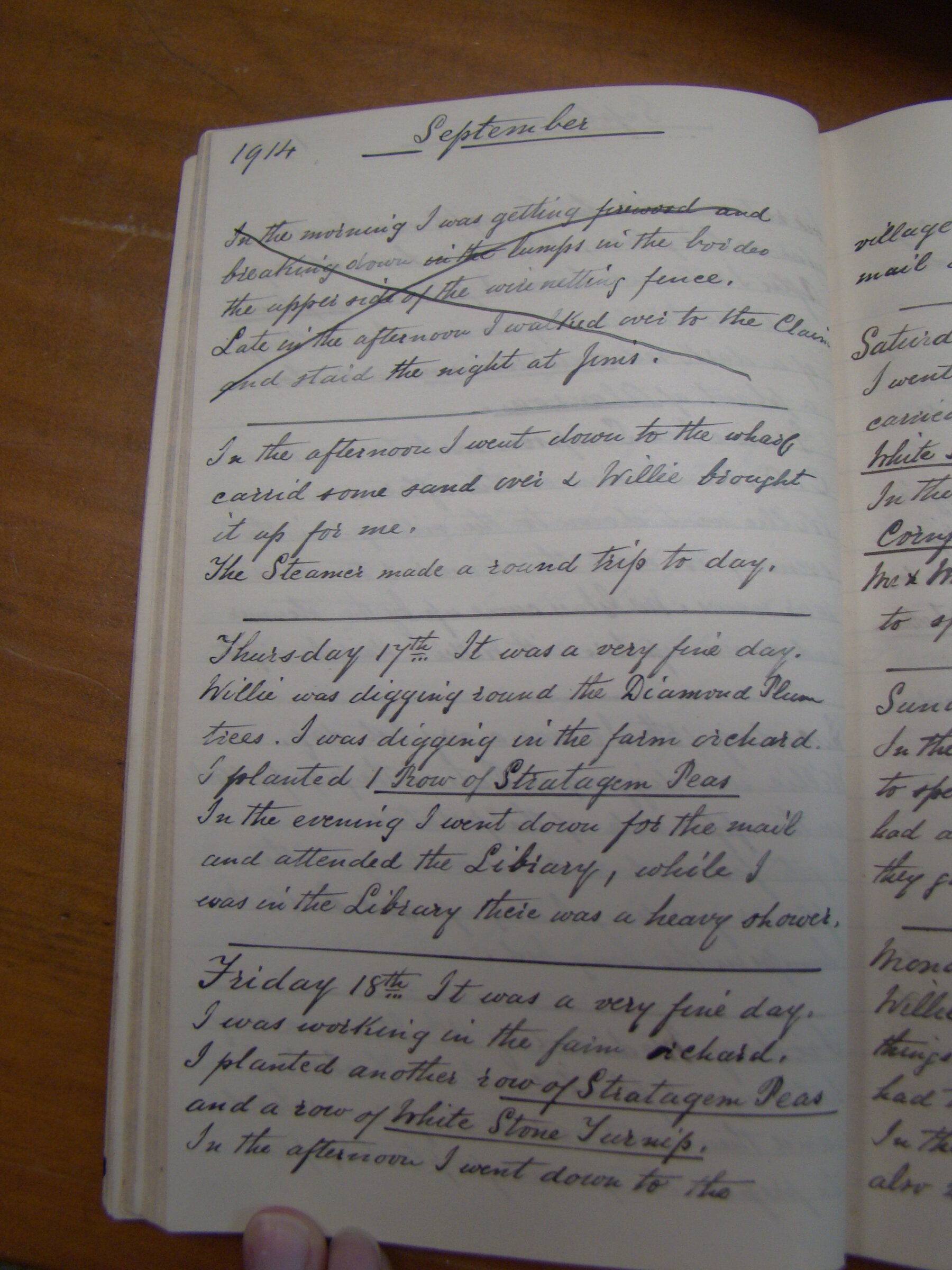 Original CS Clarke diary page