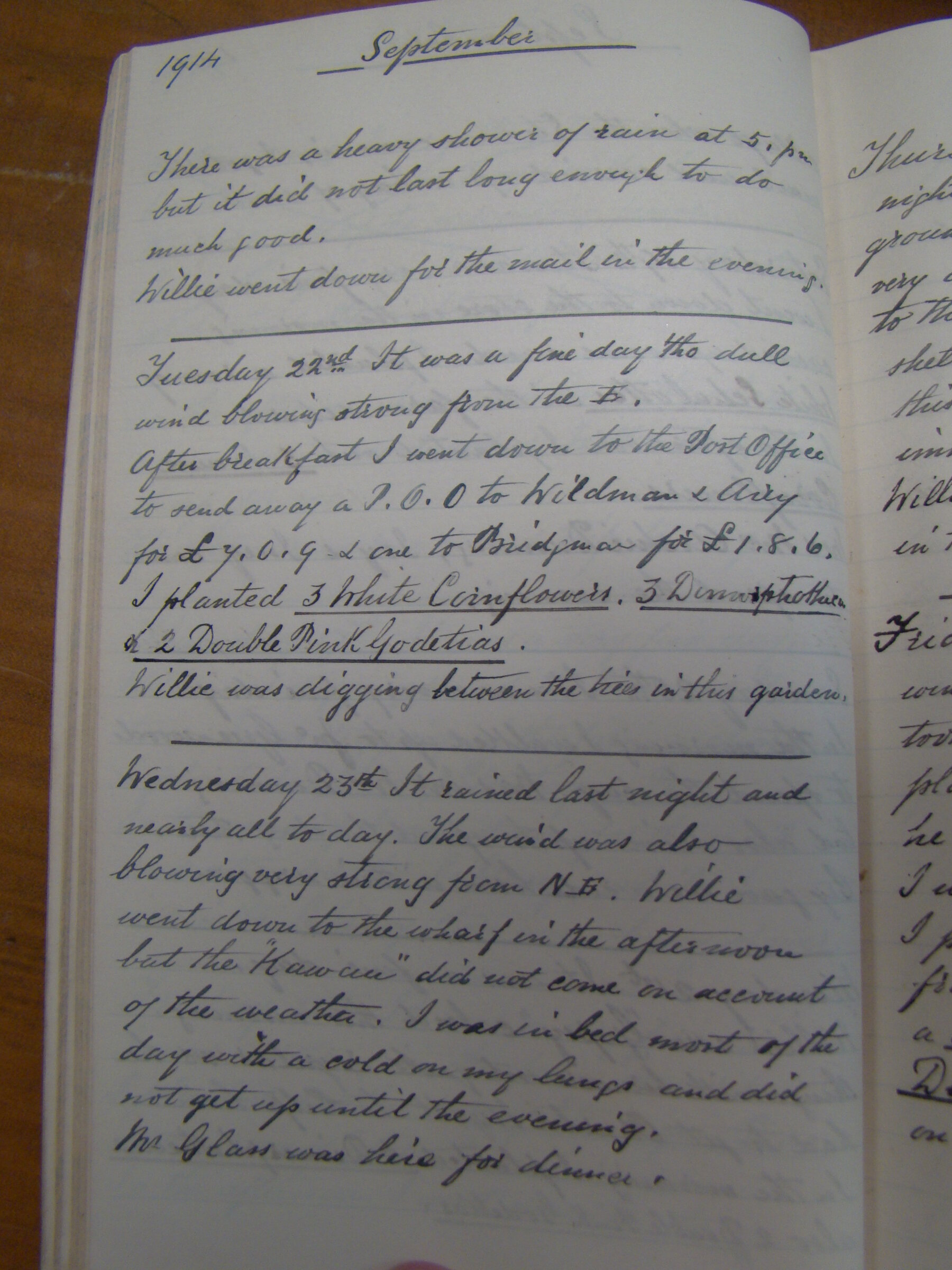 Original CS Clarke diary page