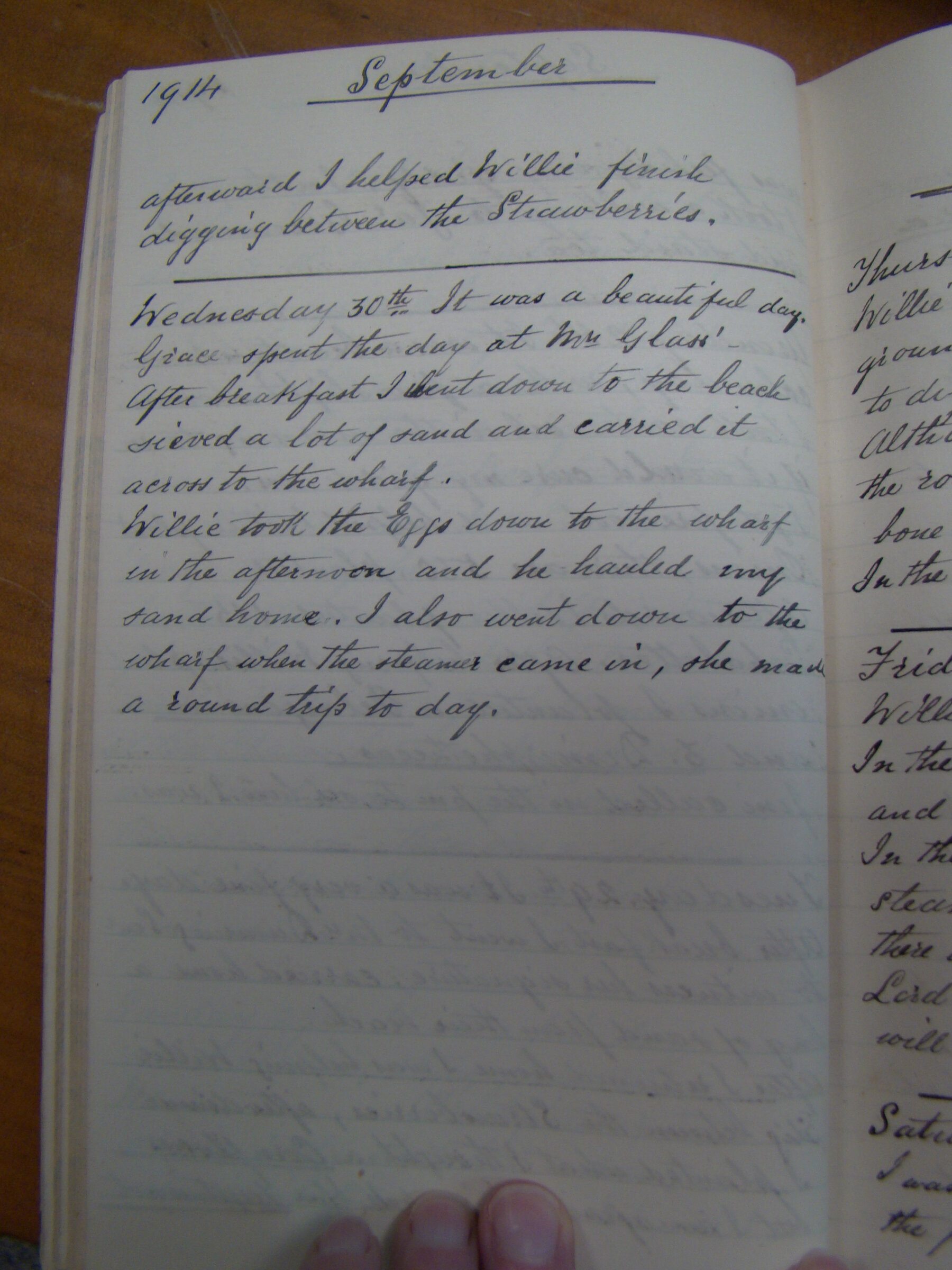 Original CS Clarke diary page